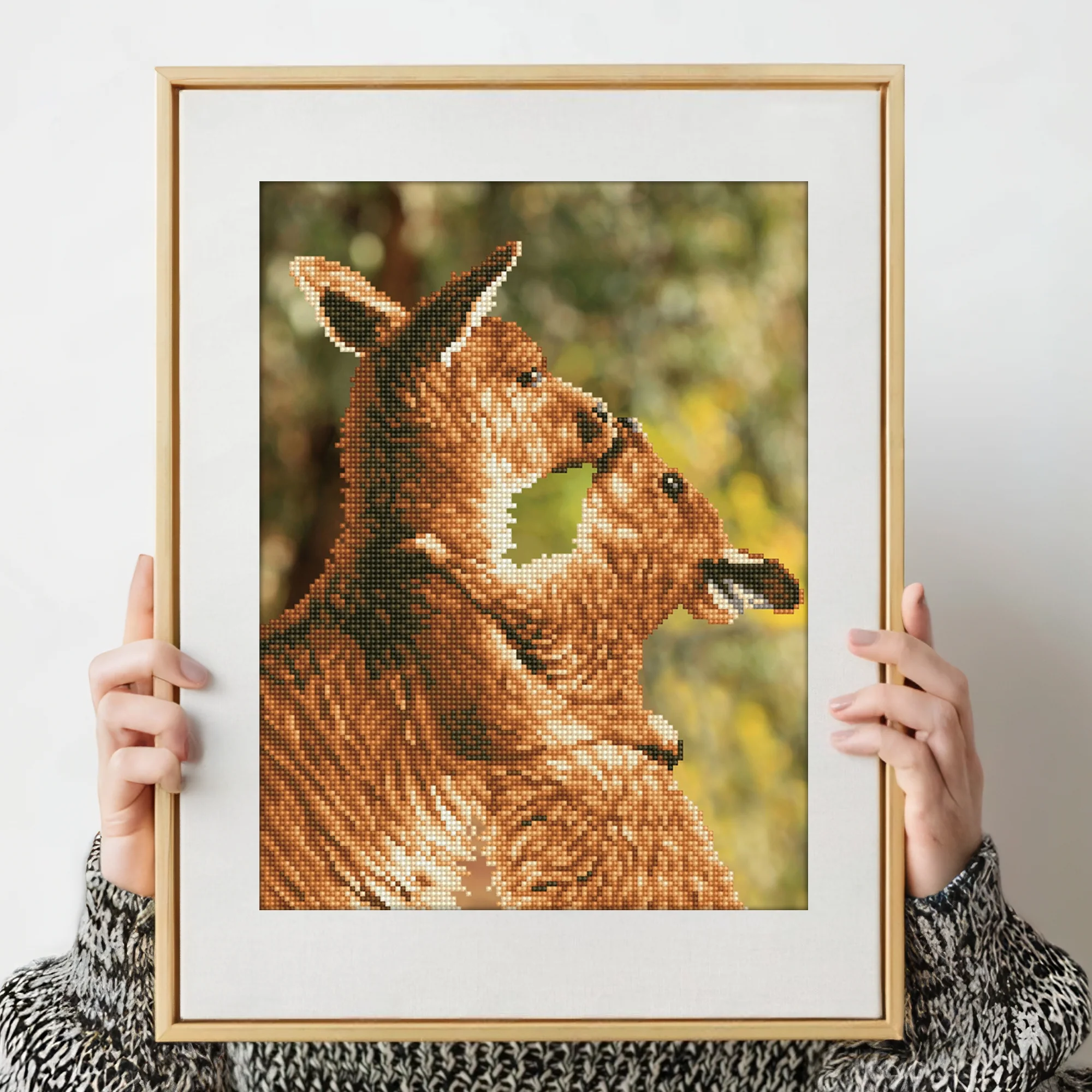 Diamond Dotz Kissing Kangas - 12.2" x 16.1" - Image 3