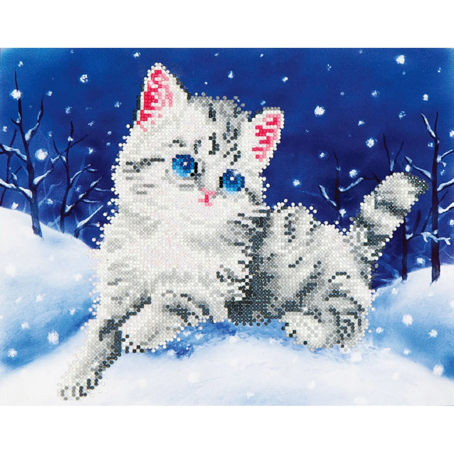 Diamond Dotz Kitten In The Snow - 14.0" x 11.0" - Image 6