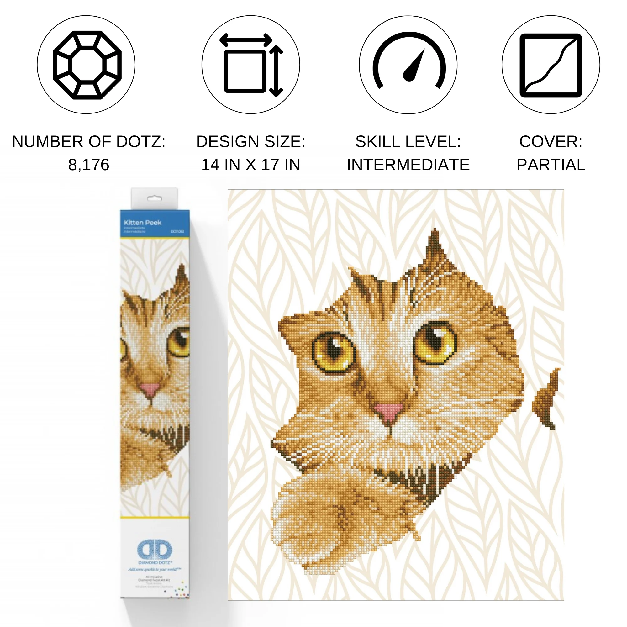 Diamond Dotz Kitten Peek - 14.6" x 17.7" - Image 2