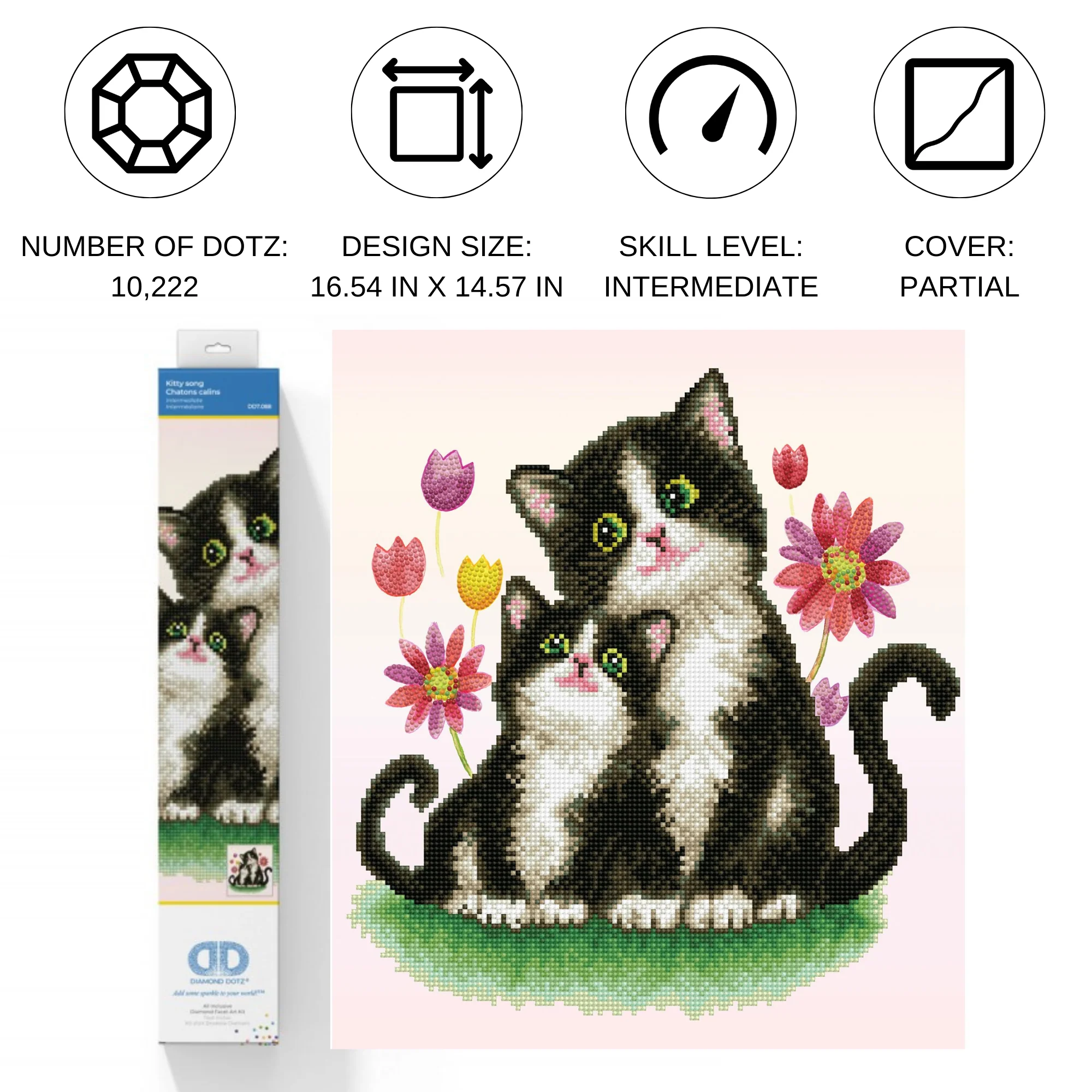 Diamond Dotz Kitty Song - 14.6" x 16.5" - Image 2