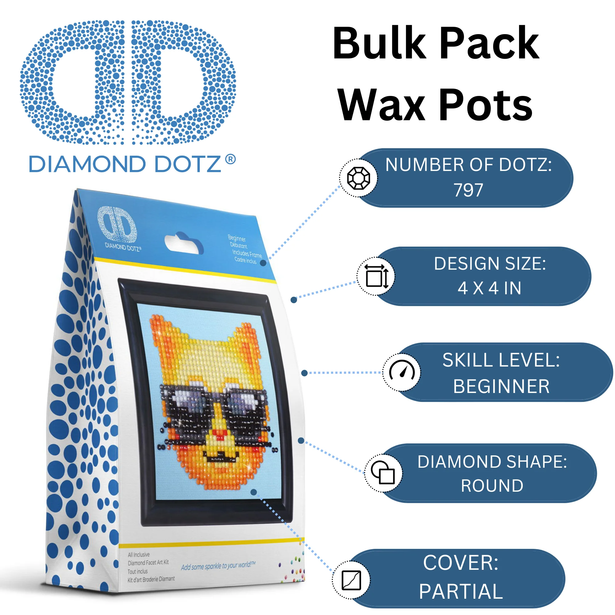 Diamond Dotz Kool Kat Framed Kit - 4.0" x 4.0" - Image 3