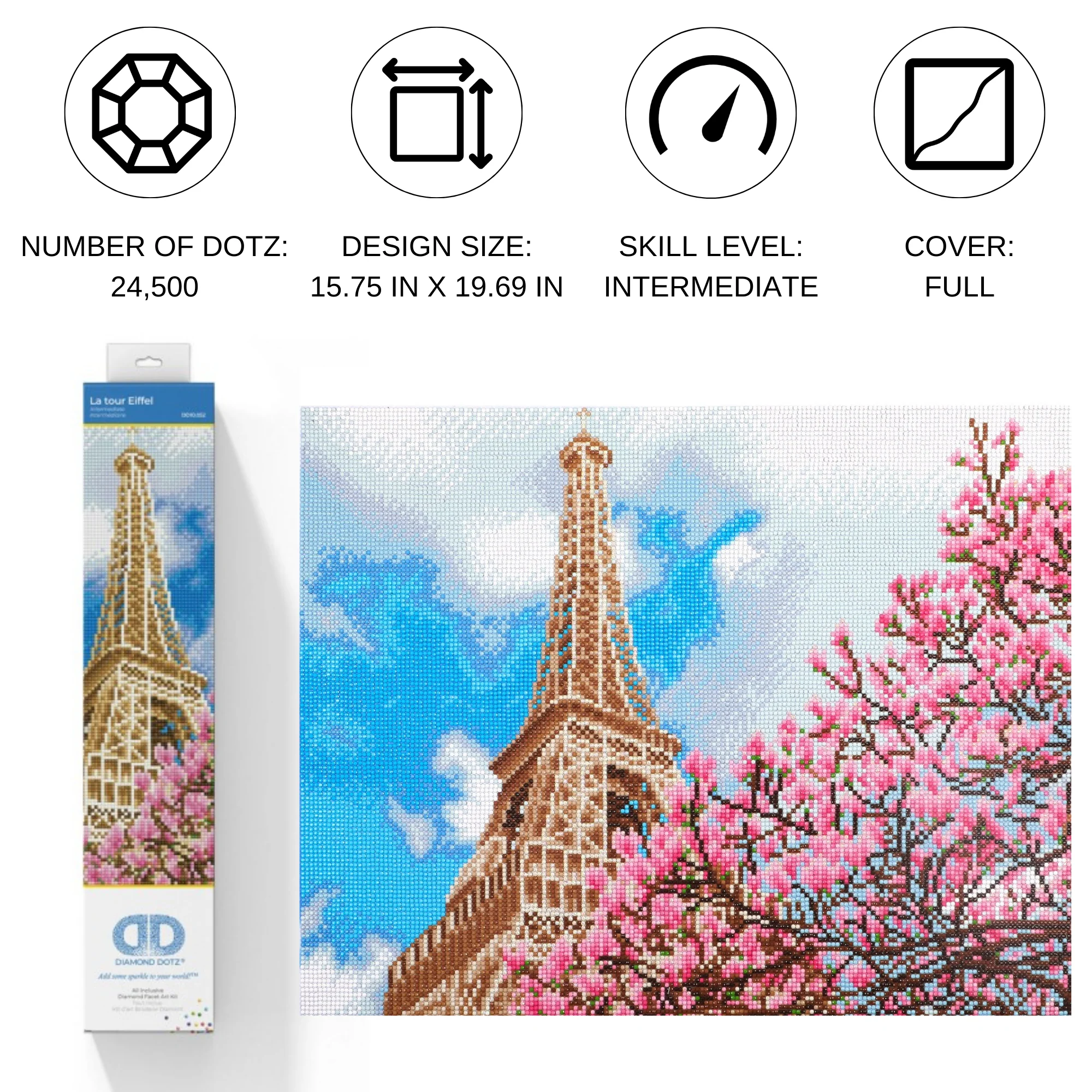 Diamond Dotz La tour Eiffel - 19.7" x 15.8" - Image 5