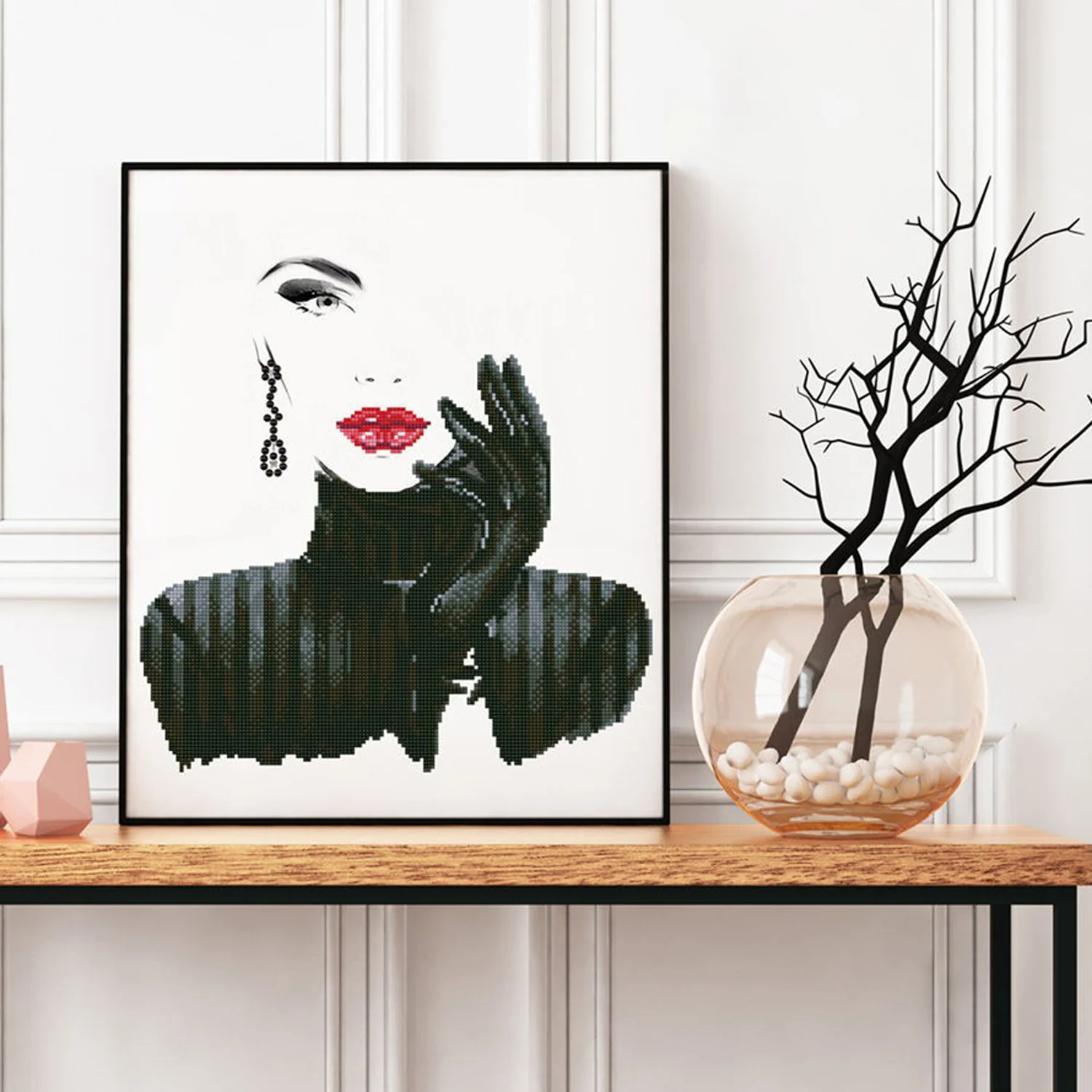 Diamond Dotz Lady in Black - 16.5" x 20.5" - Image 3