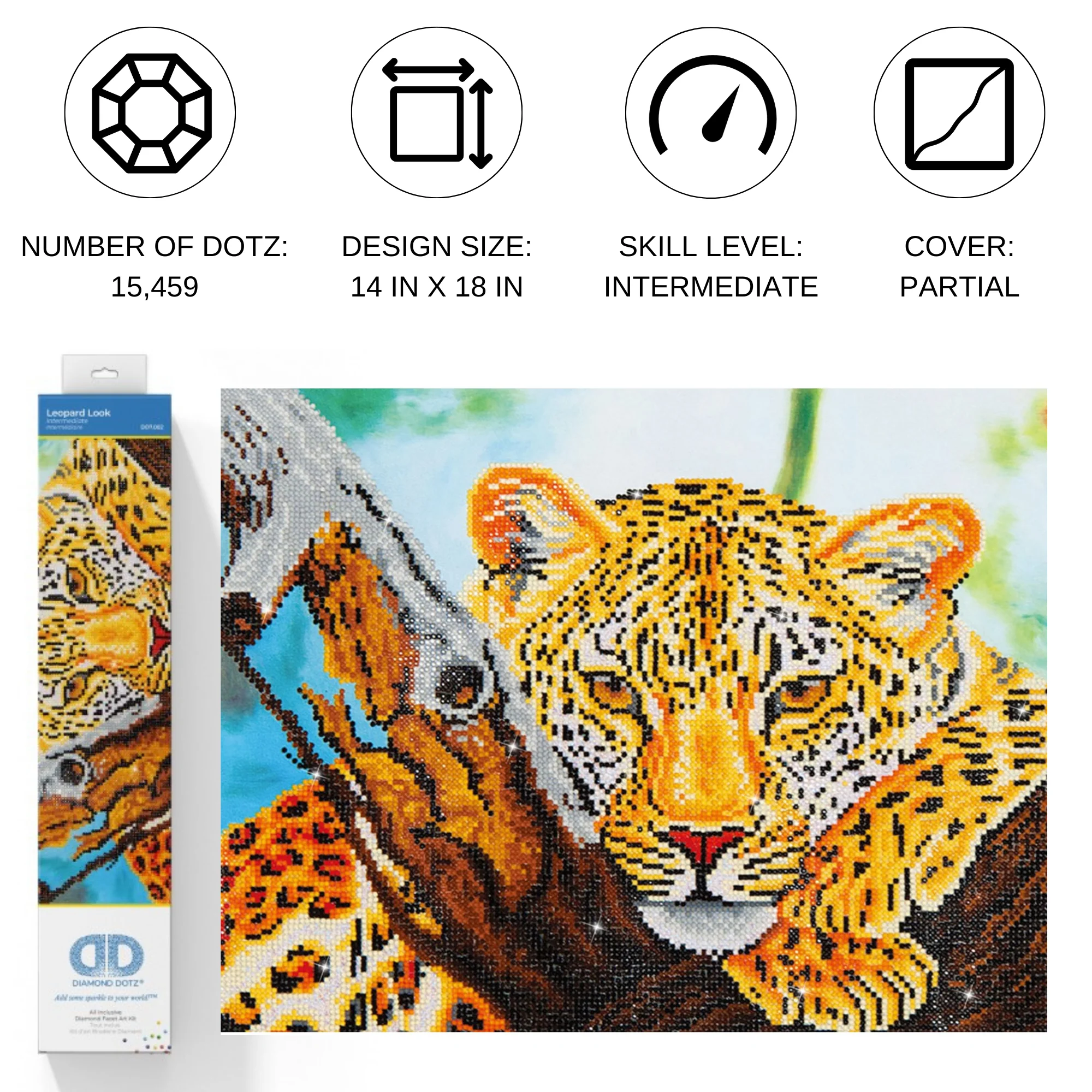 Diamond Dotz Leopard Look - 18.0" x 14.0" - Image 2