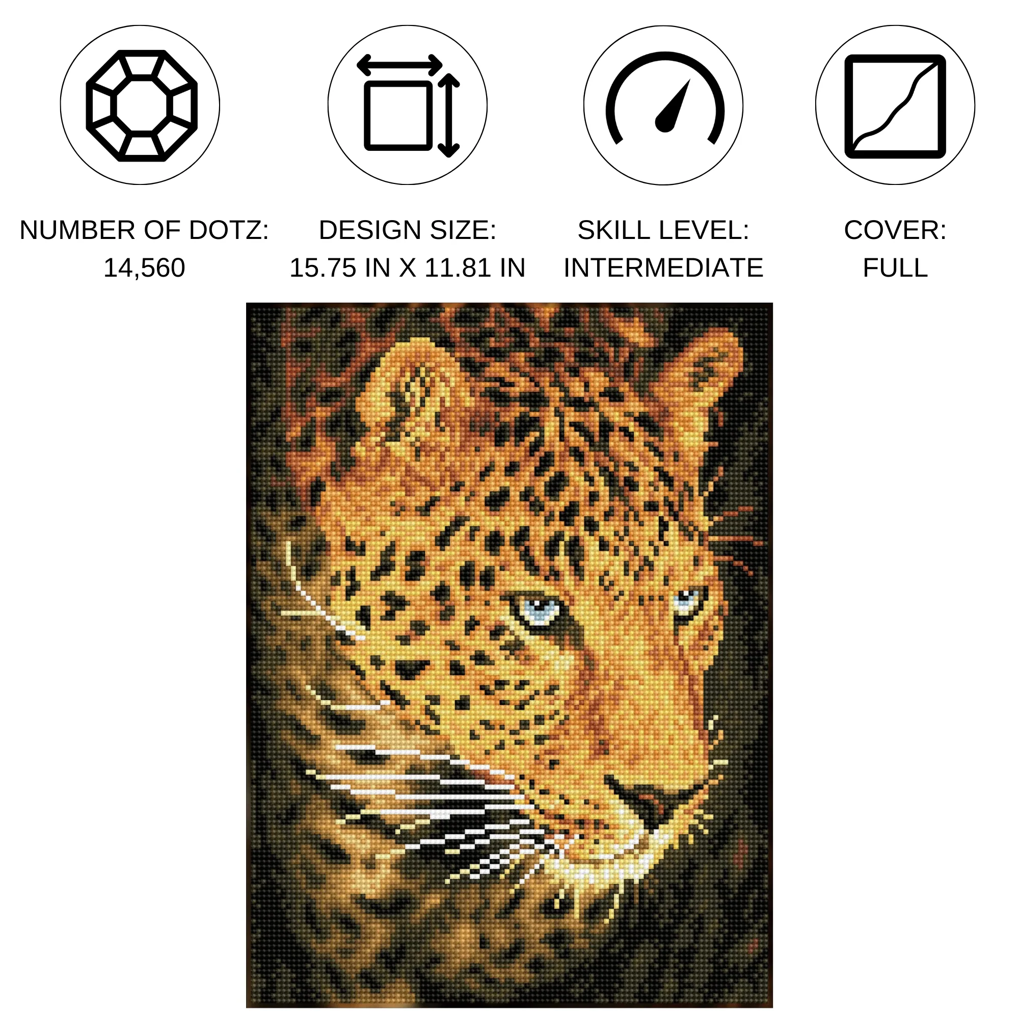 Leopard Portrait - 11.8" x 15.8" - Image 2
