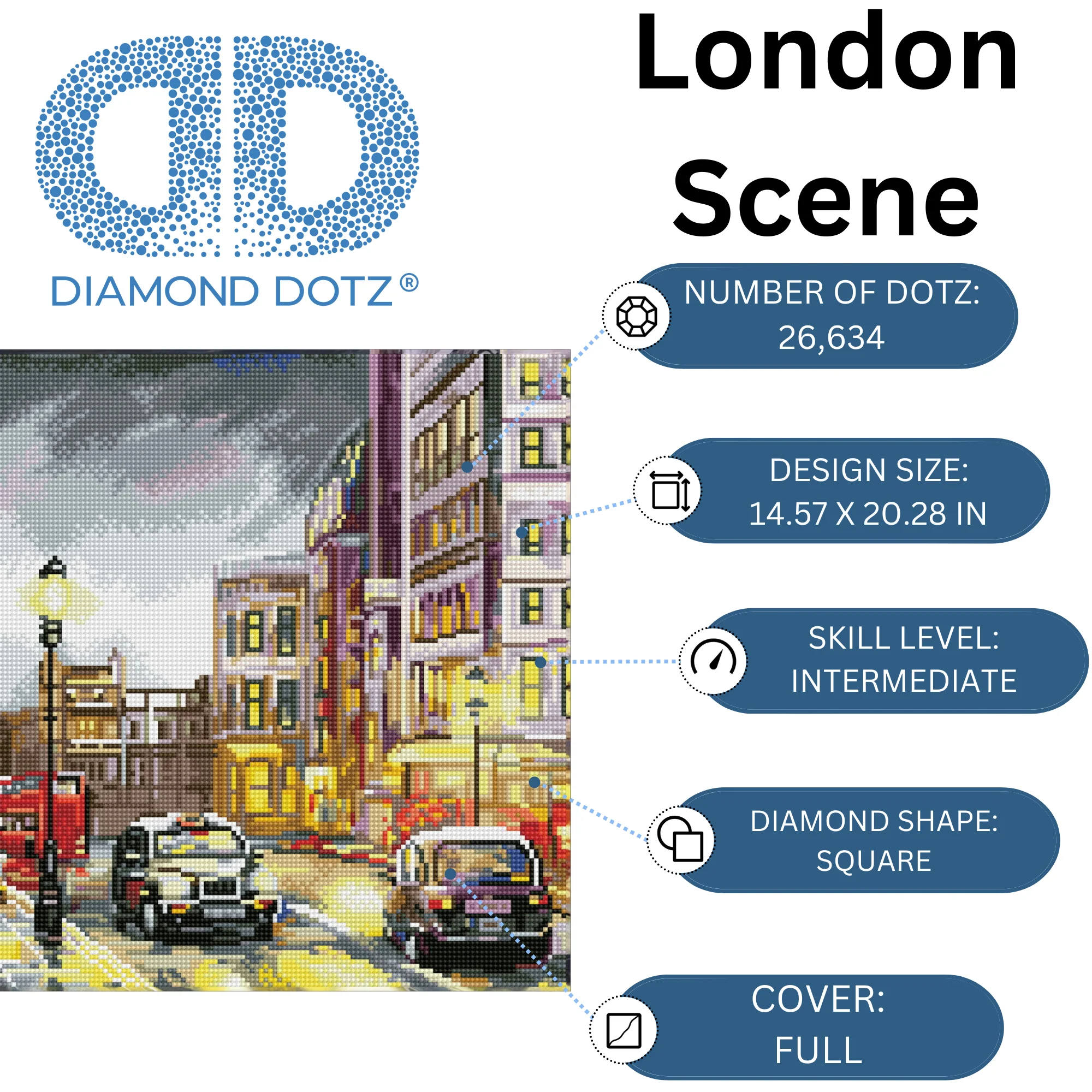 Diamond Dotz London Scene - 20.3" x 14.6" - Image 3
