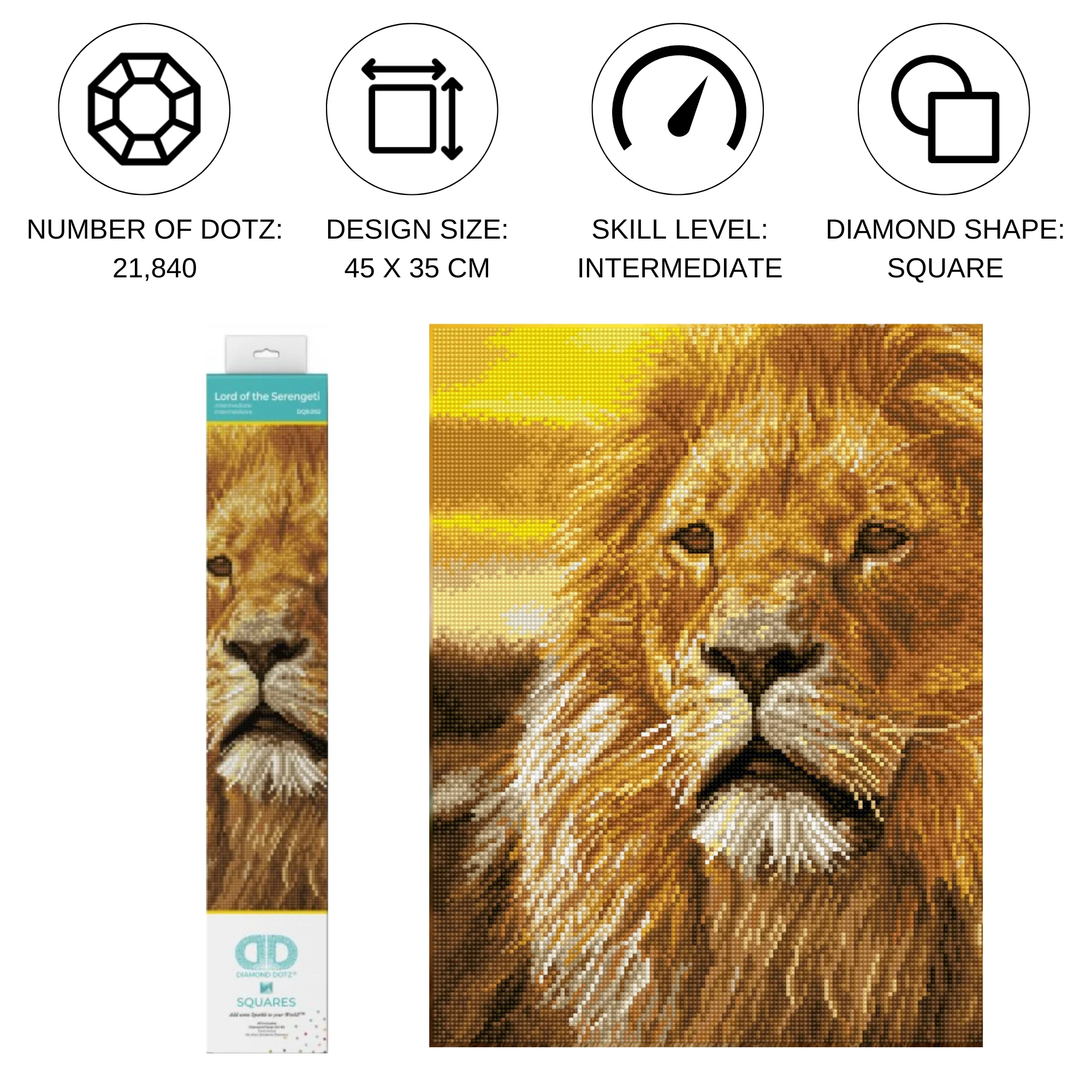 Diamond Dotz Lord of the Serengeti - 13.8" x 17.7" - Image 3