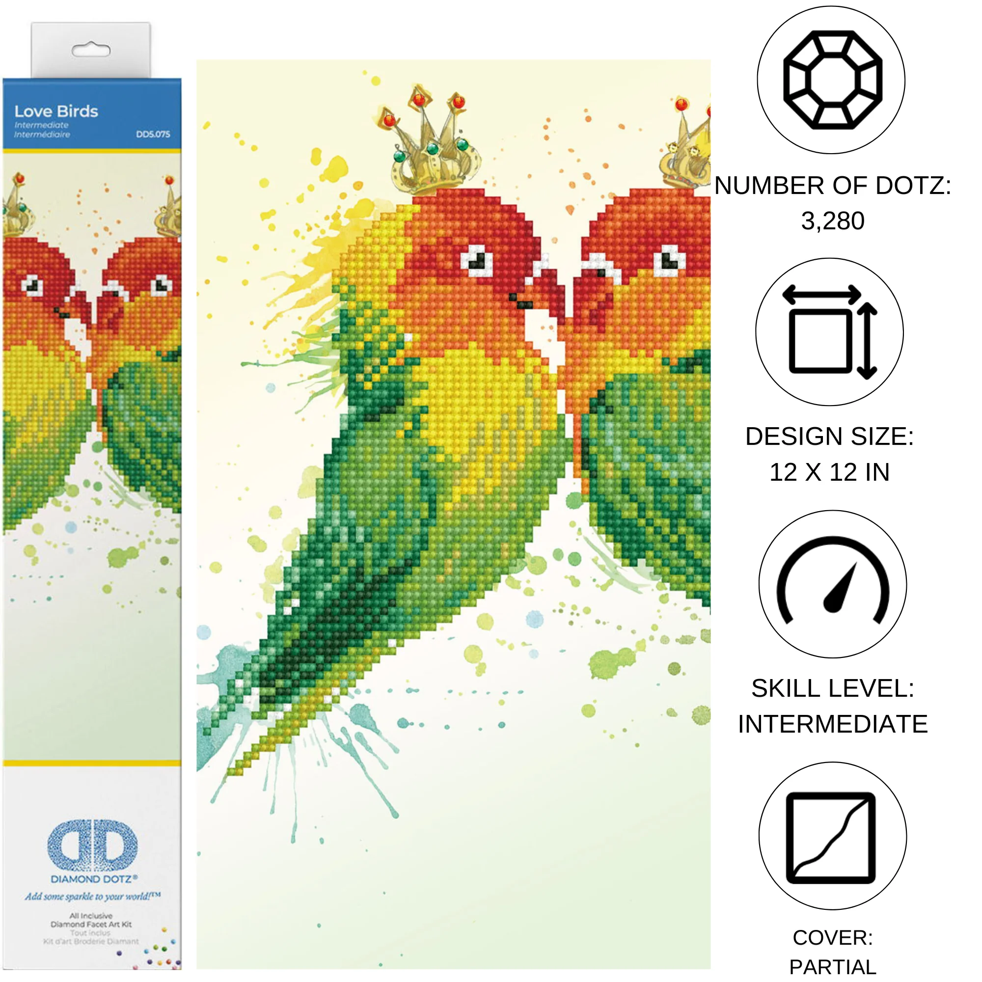 Diamond Dotz Love Birds - 12.6" x 12.6" - Image 5