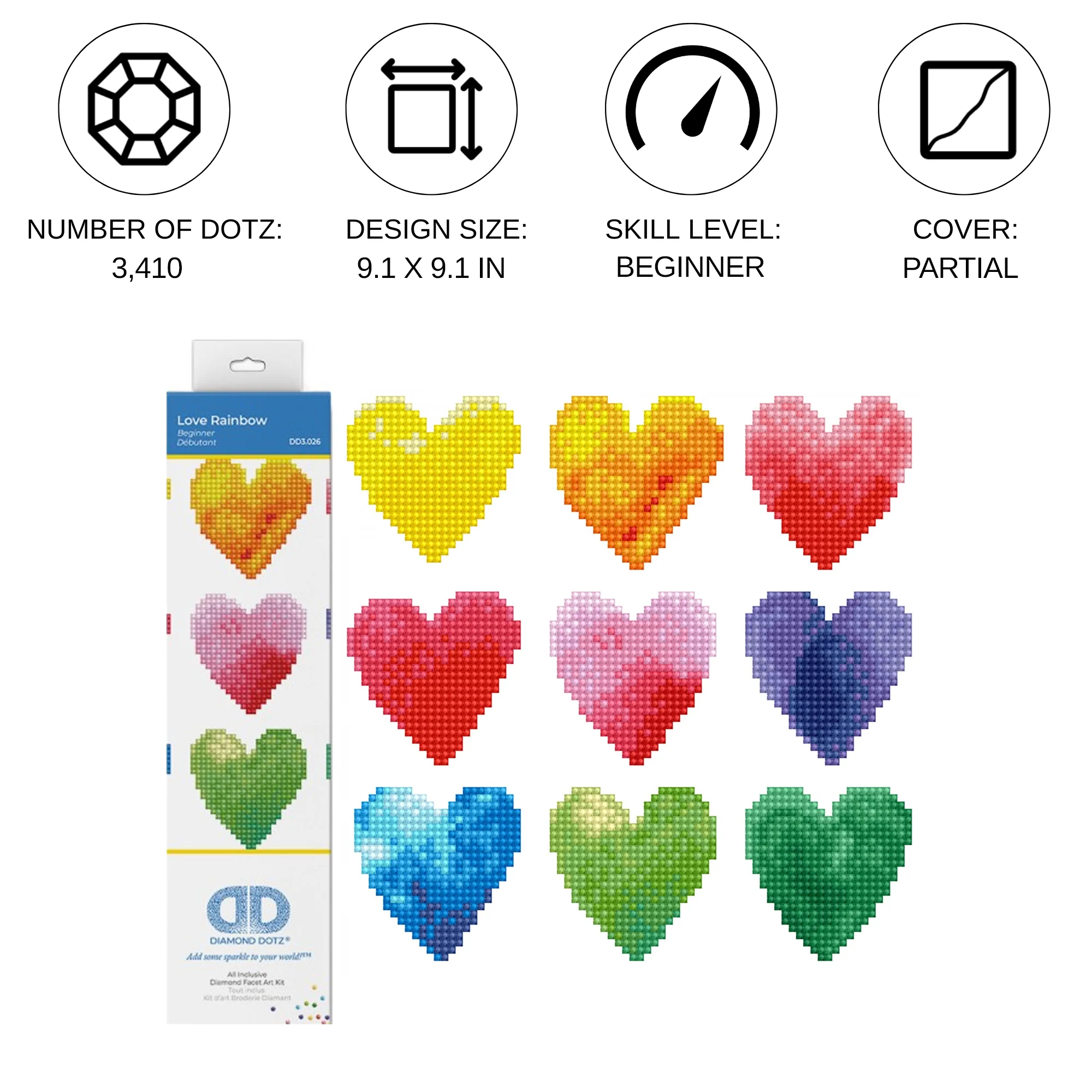 Diamond Dotz Love Rainbow - 9.1" x 9.1" - Image 4