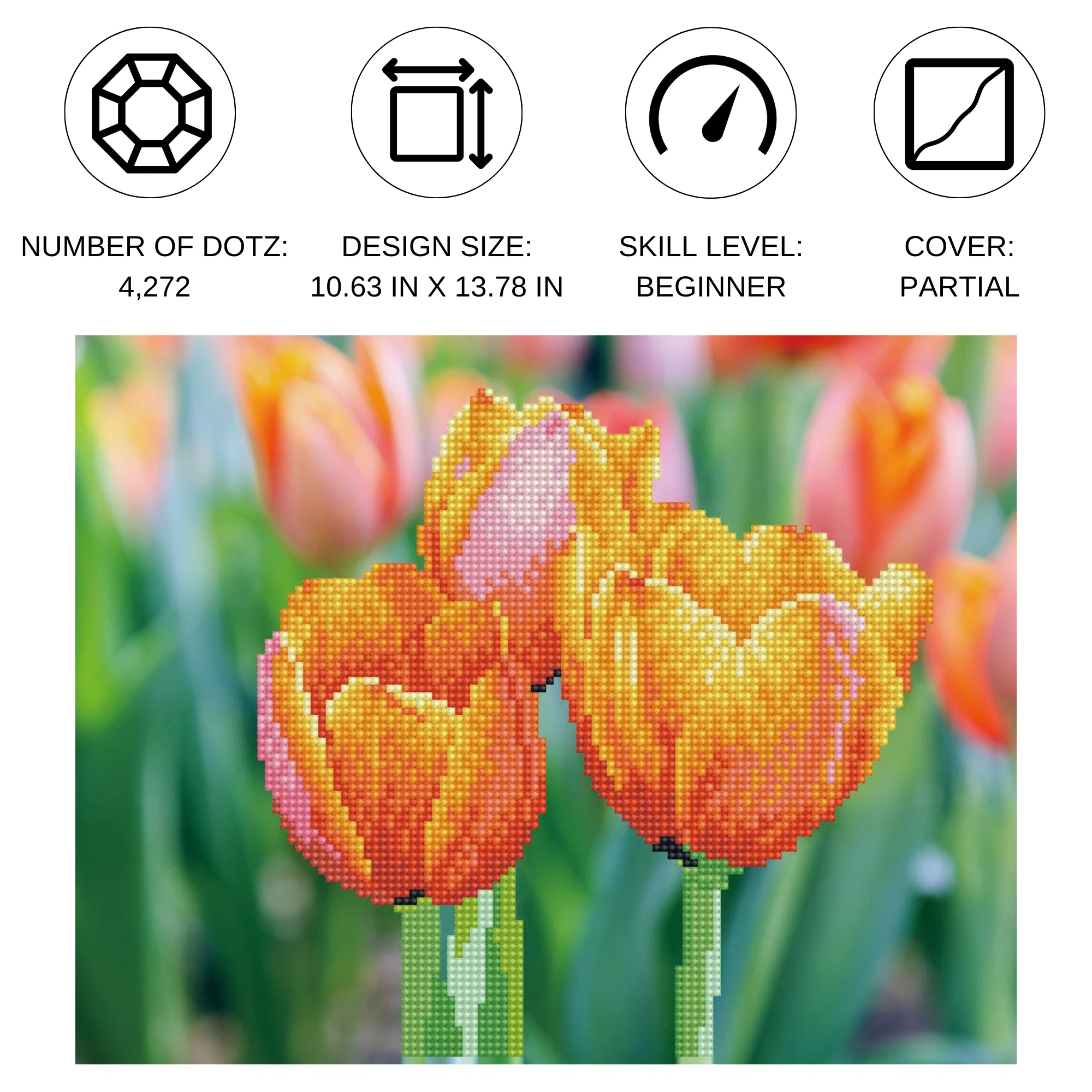 Diamond Dotz Love Tulips - 13.8" x 10.6" - Image 4