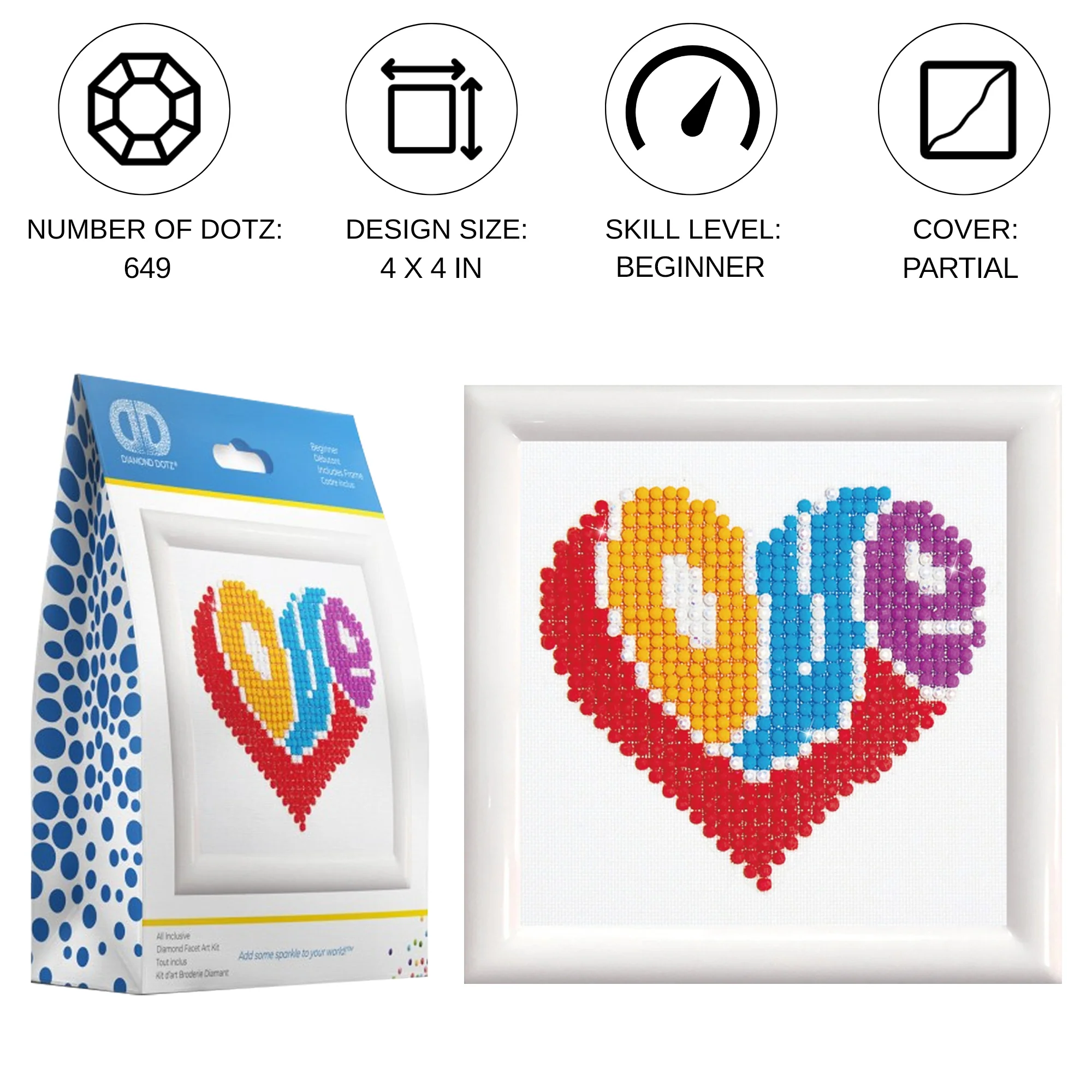 Diamond Dotz Love With Frame - 4.0" x 4.0" - Image 3