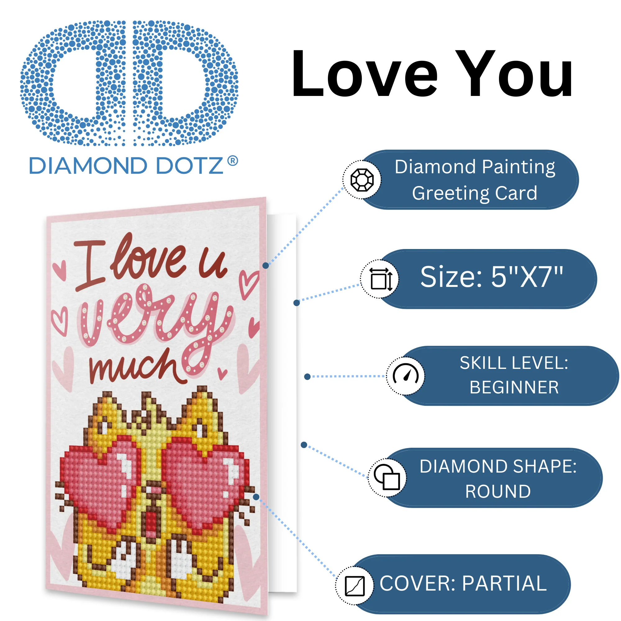 Diamond Dotz Love You Greeting Card - 5.0" x 7.0" - Image 3