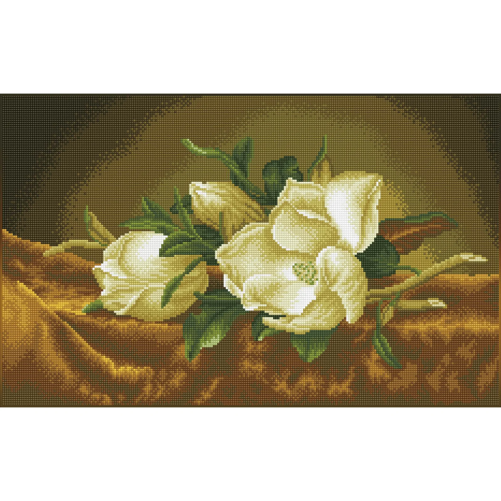 Diamond Dotz Magnolias on Gold Velvet - 26.0" x 16.1" - Image 5