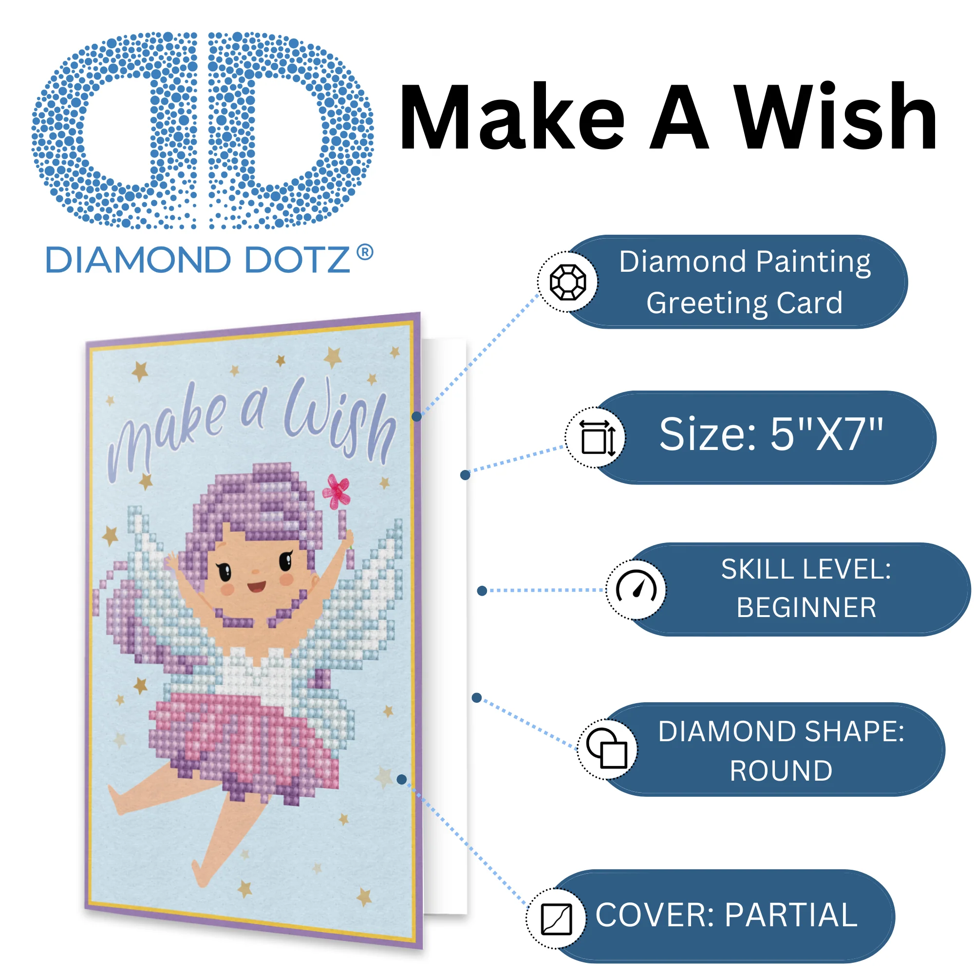 Diamond Dotz Make A Wish Greeting Card - 5.0" x 7.0" - Image 6