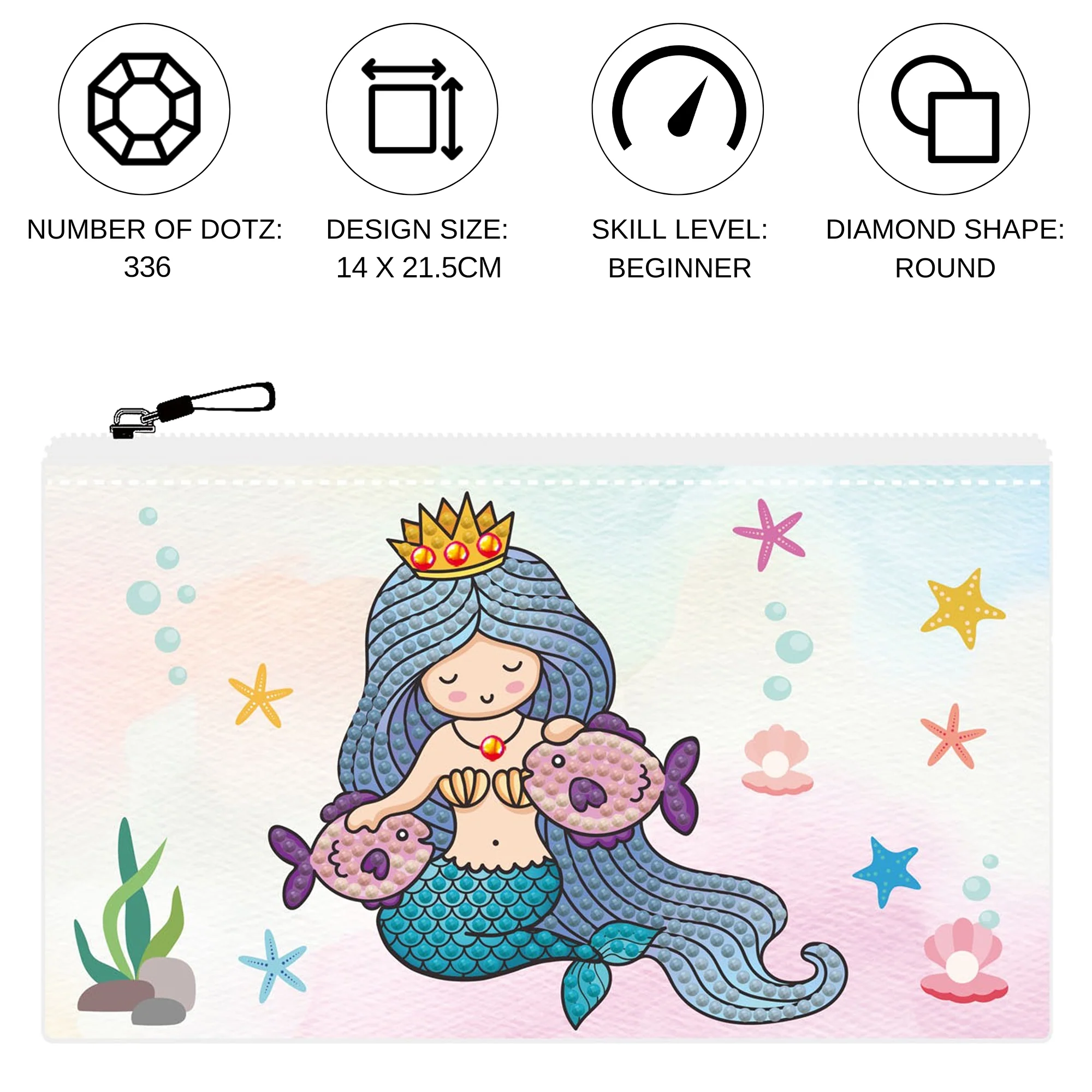 Diamond Dotz DOTZIES MER PRINCESS Diamond Painting - 7.5" x 4.3" - Image 4