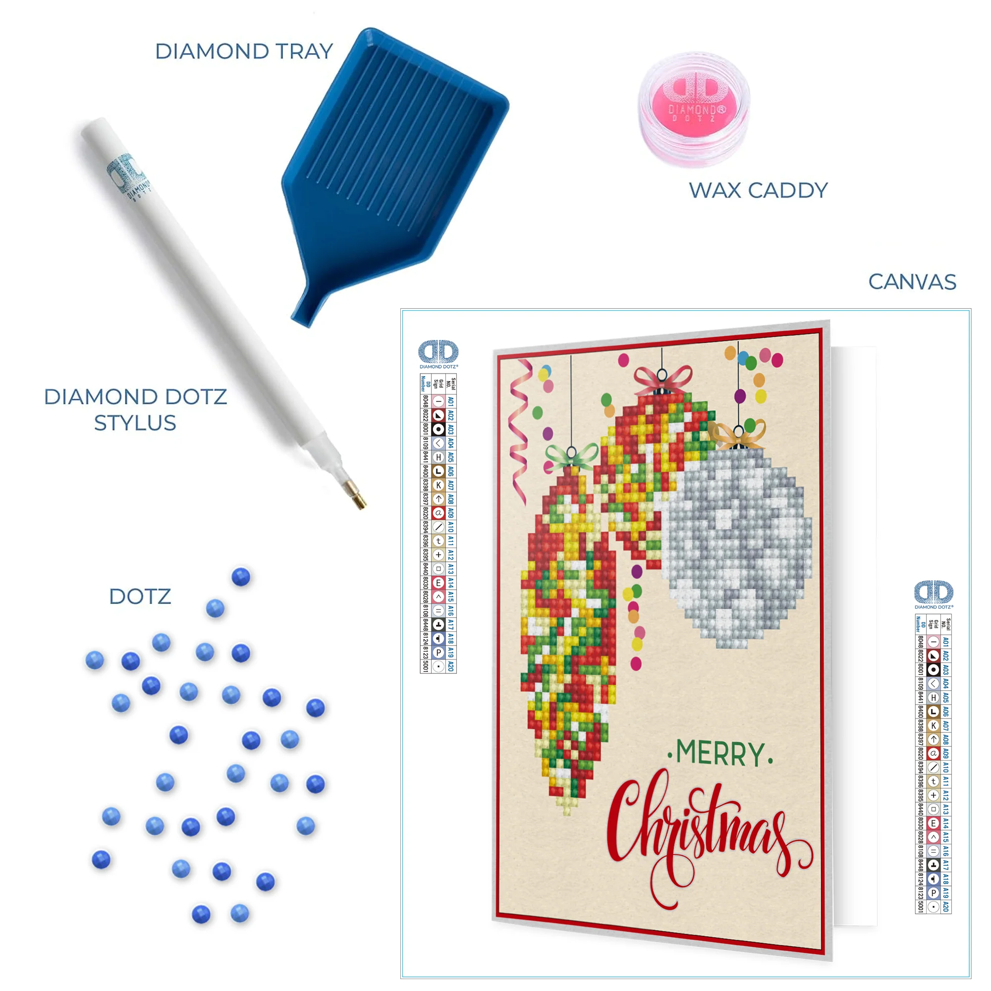 Diamond Dotz Merry Christmas Baubles Trad Greeting Card - 5.0" x 7.0" - Image 8