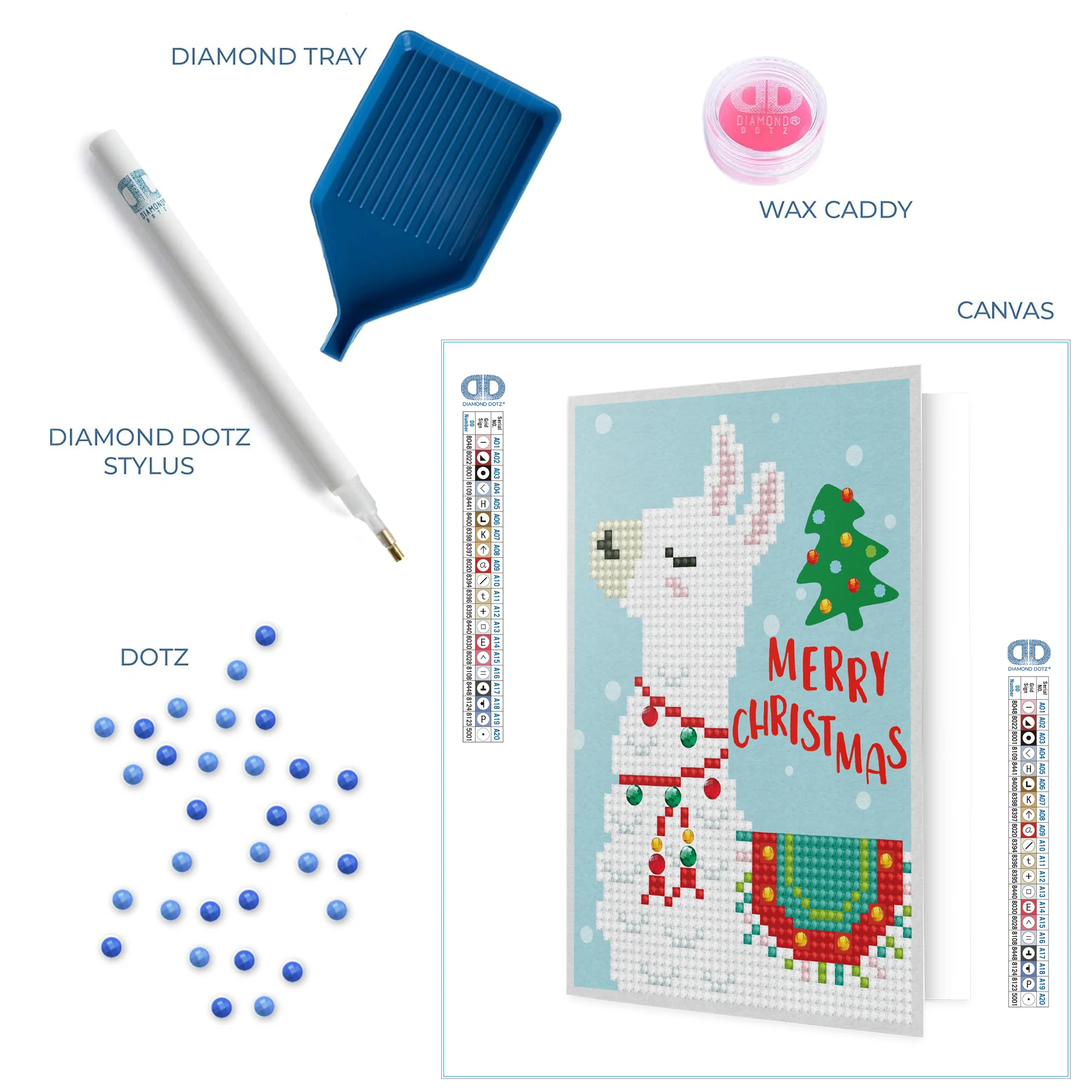 Diamond Dotz Merry Christmas Llama Greeting Card - 5.0" x 7.0" - Image 4