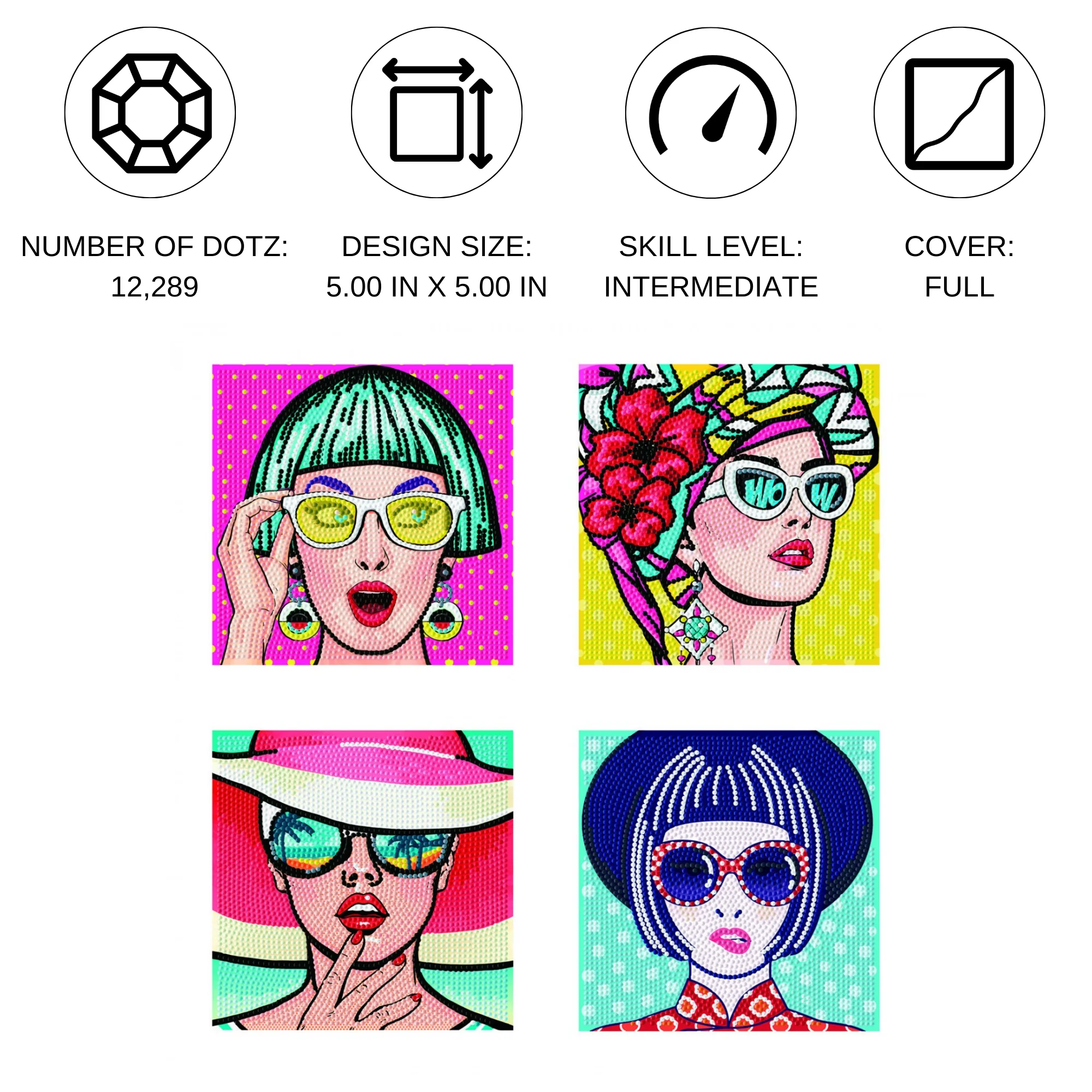 Diamond Dotz Mini Dotz Modern Women Diamond Painting - 5.0" x 5.0" - Image 4