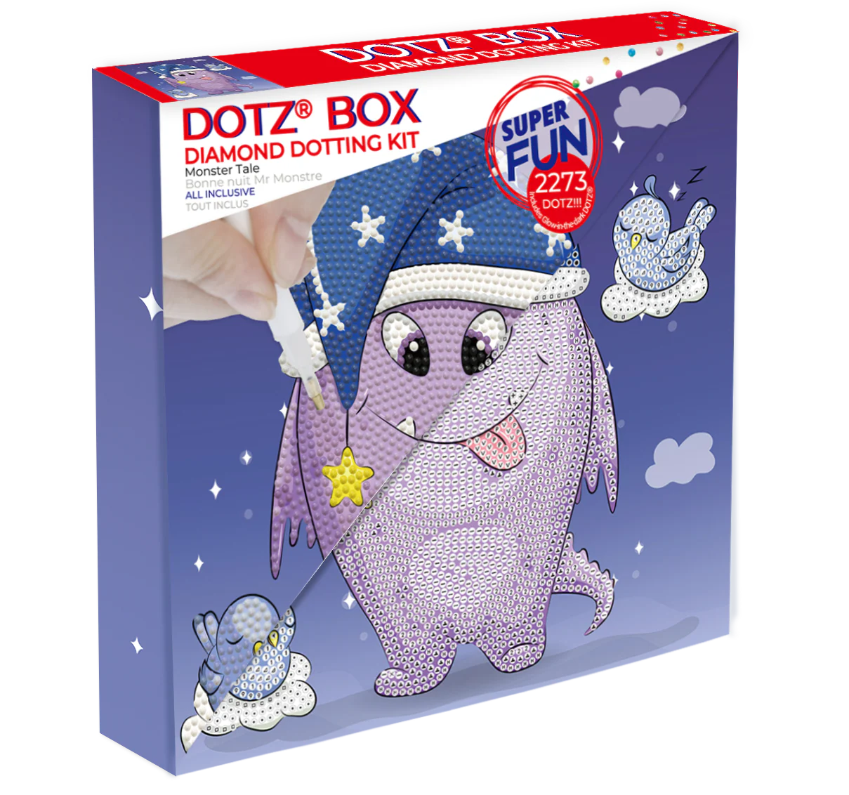 Diamond Dotz Decorative Box Monster Tale - 8.7" x 8.7" - Image 3