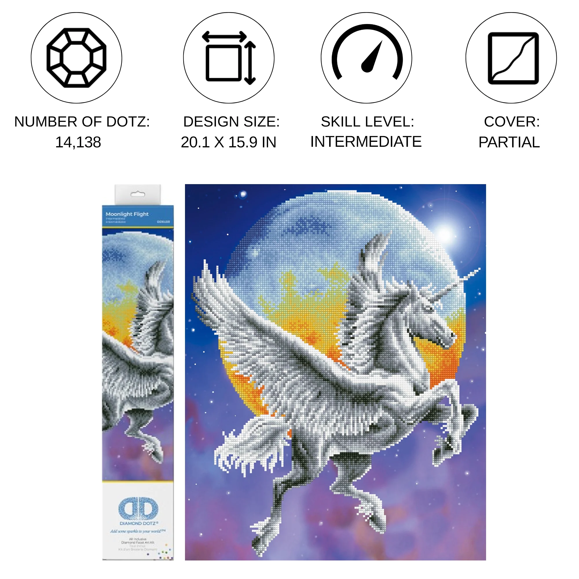 Diamond Dotz Moonlight Flight - 15.9" x 20.1" - Image 3