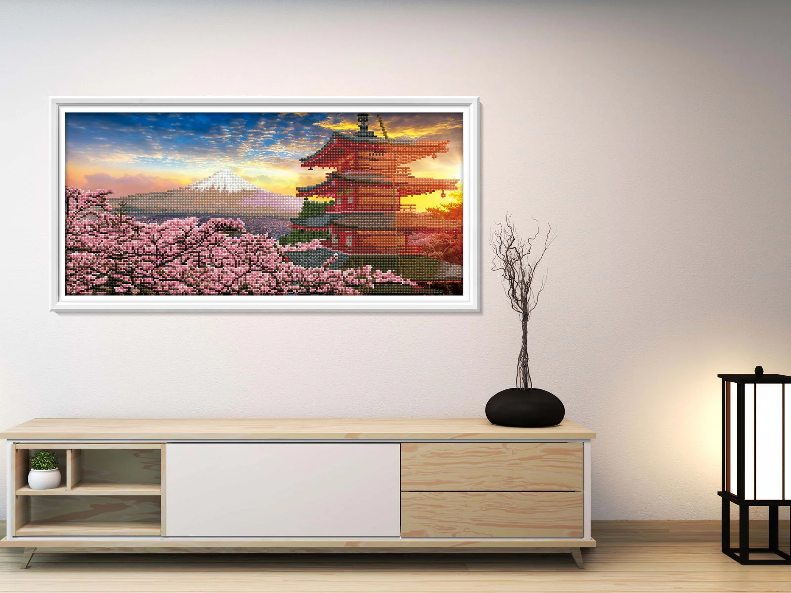 Diamond Dotz Mount Fuji and Chureito Pagoda at Sunset - 28.4" x 13.0" - Image 6