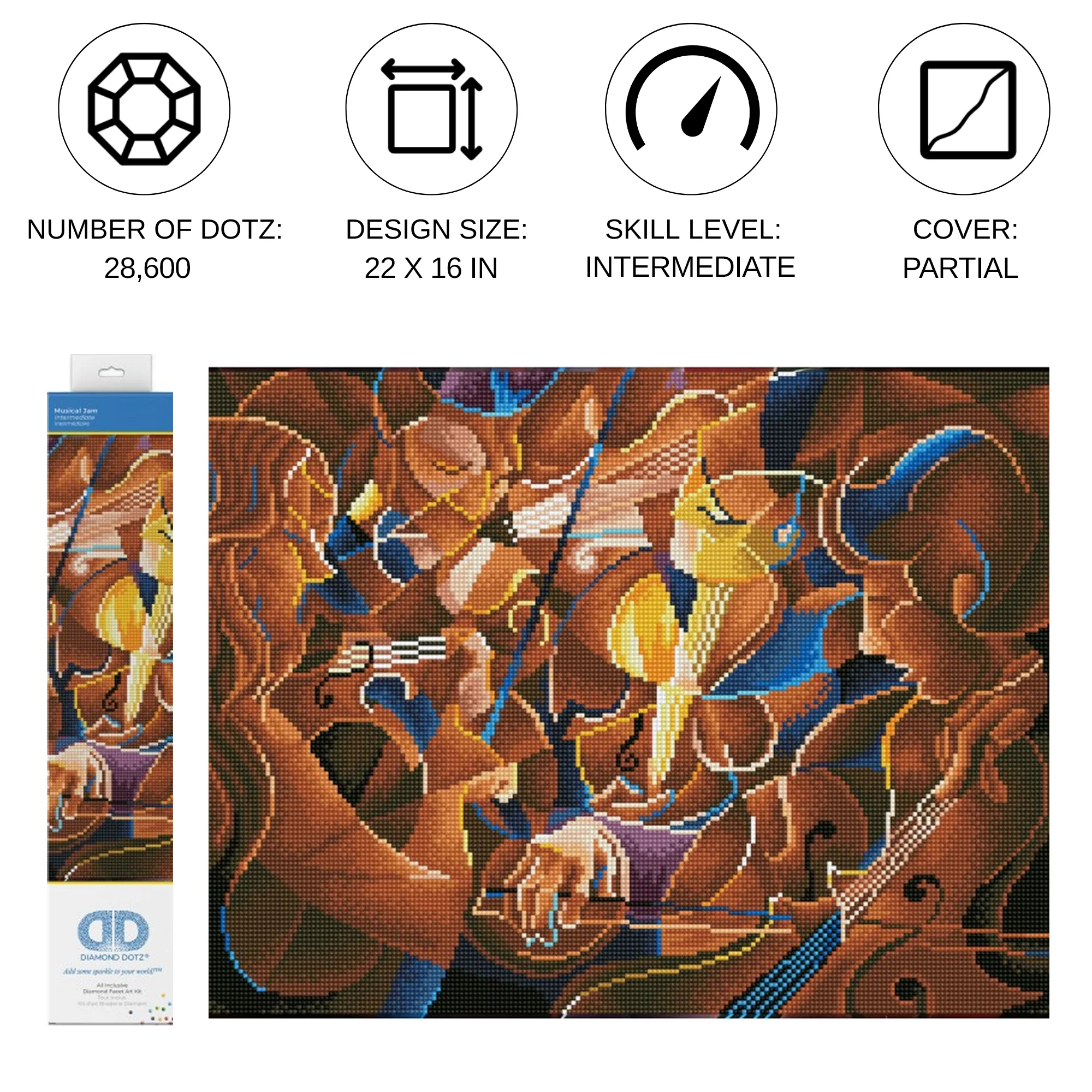 Diamond Dotz Musical Jam - 22.4" x 16.1" - Image 4