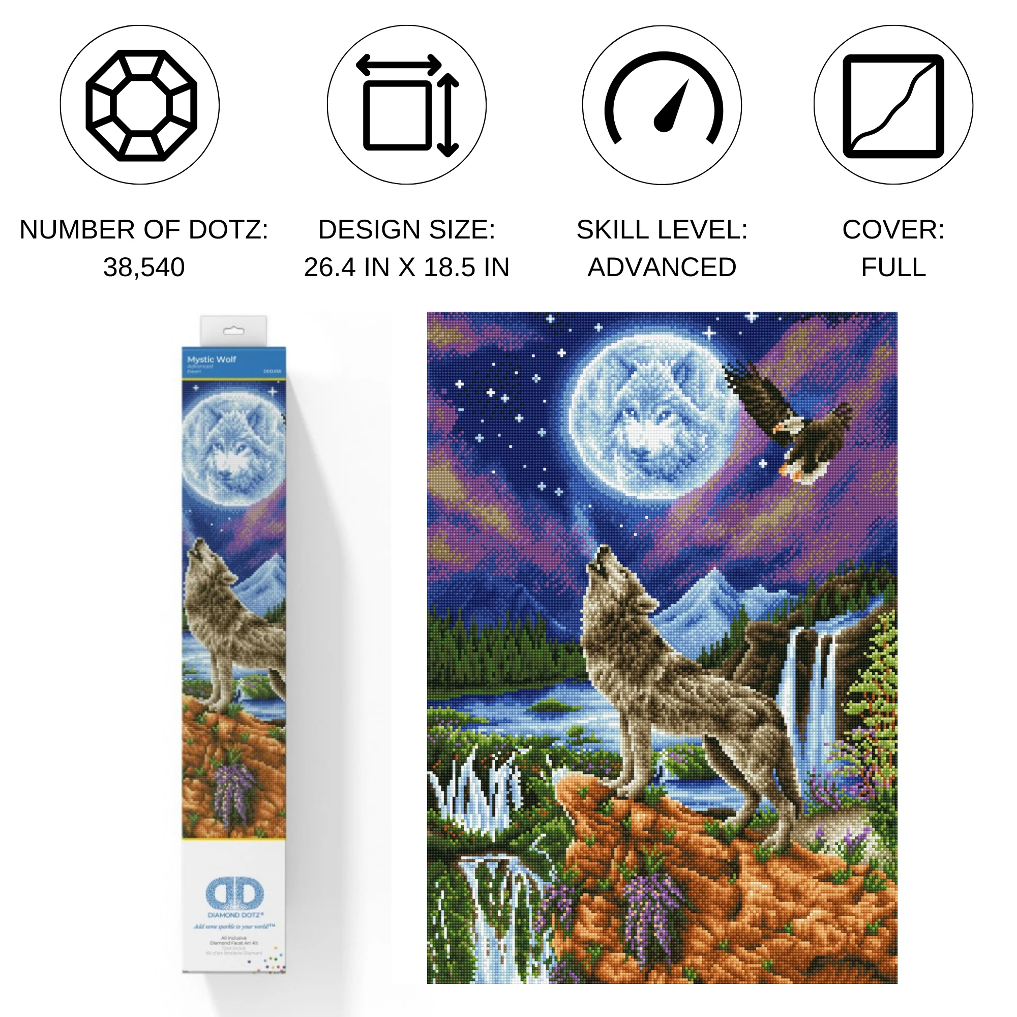 Diamond Dotz Mystic Wolf - 18.5" x 26.4" - Image 2