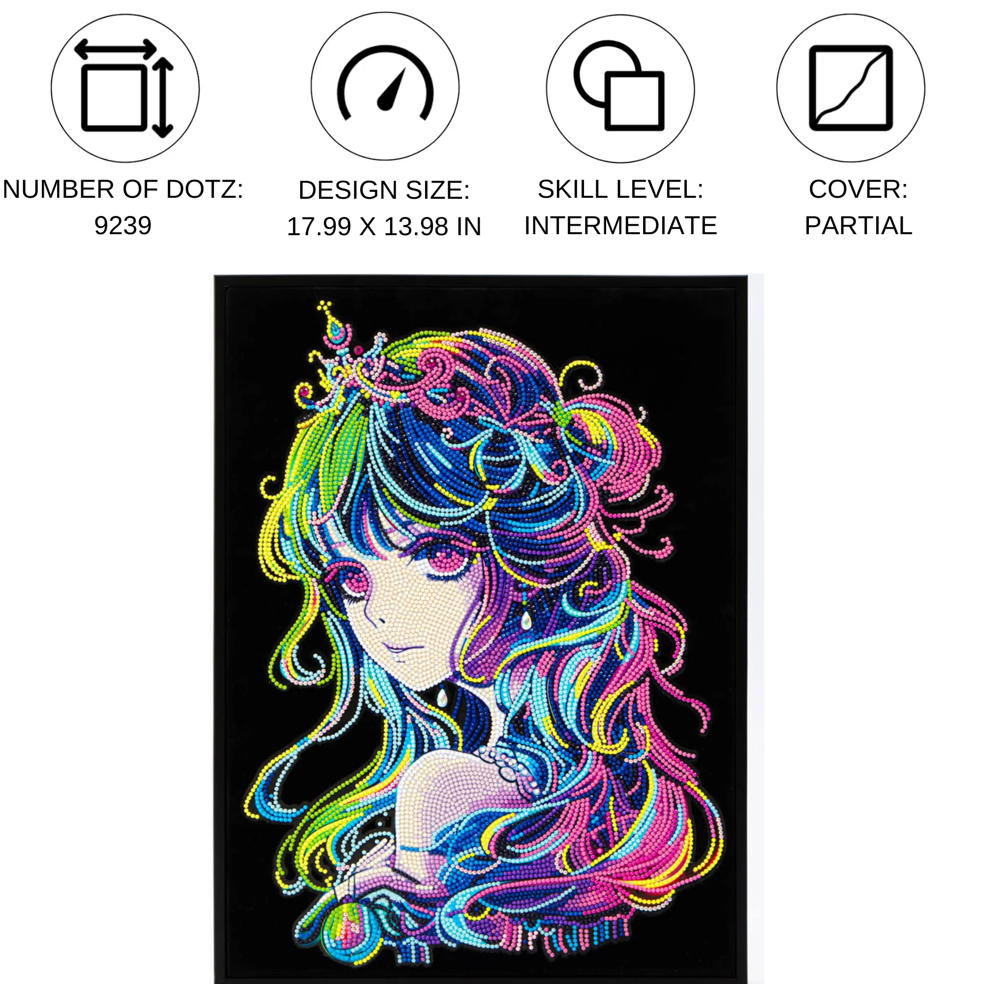 Neon Anime Princess - 14" x 18" - Image 5