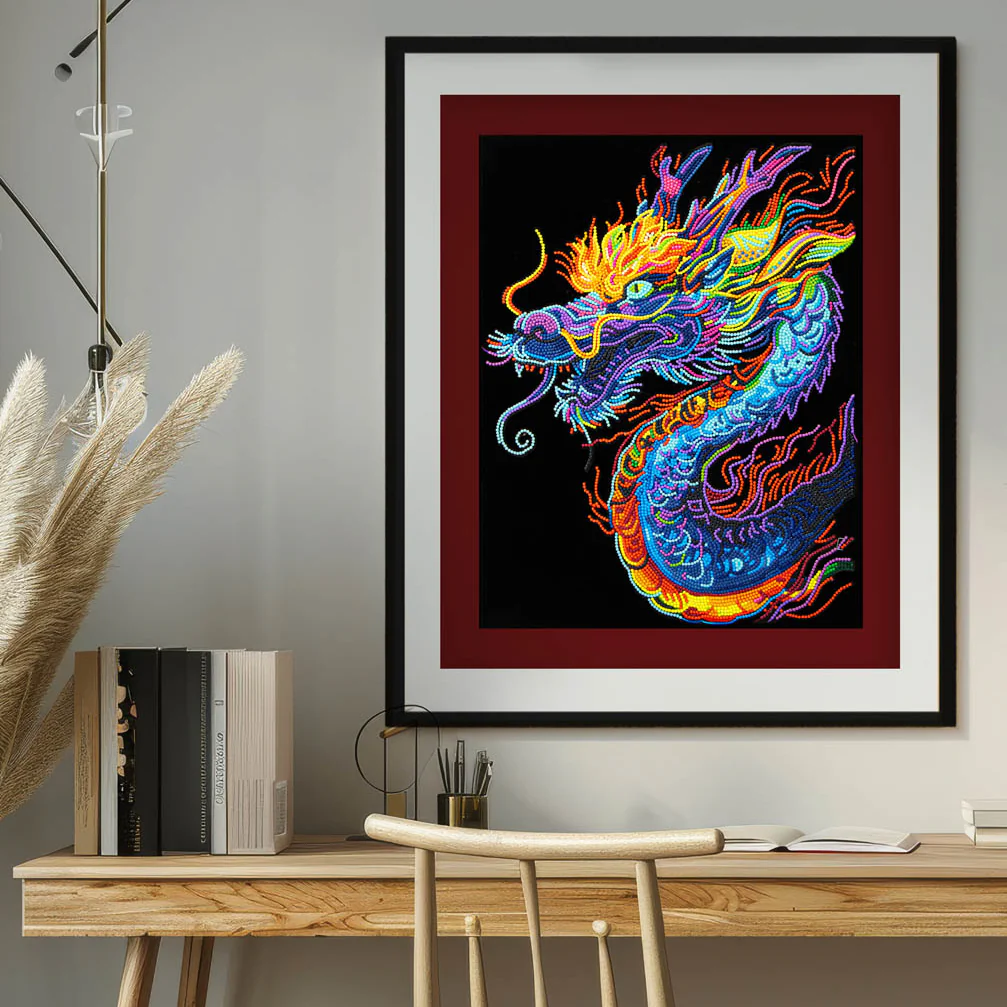 Diamond Dotz Neon Flock Dragon - 14.0" x 18.0" - Image 4