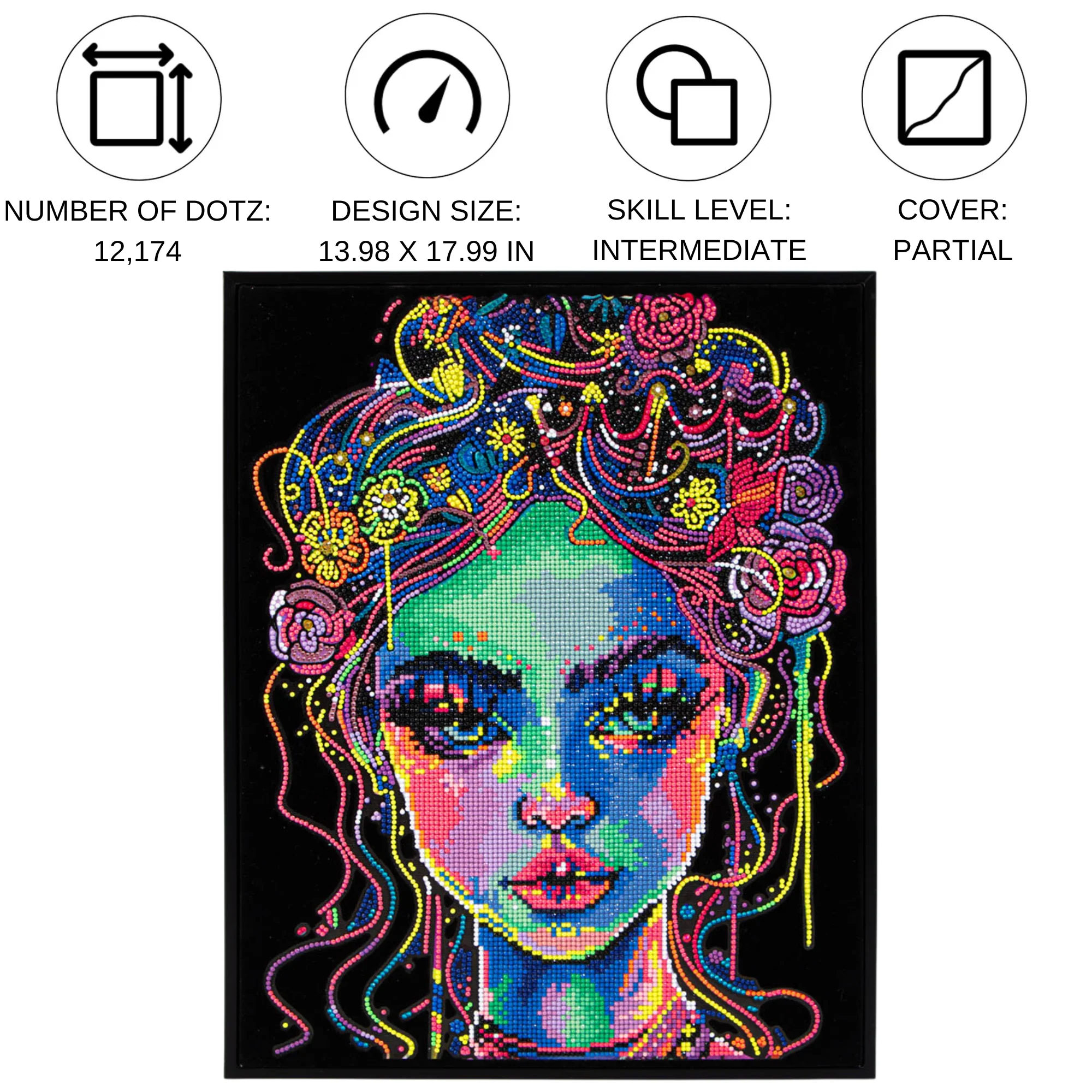 Diamond Dotz Neon Flock Electric Beauty - 14.0" x 18.0" - Image 5