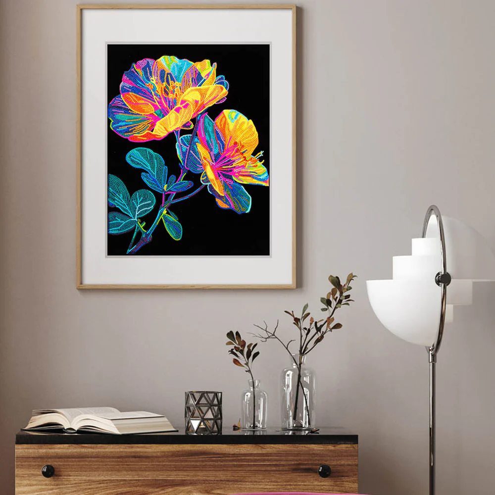 Diamond Dotz Neon Flock Floral - 14.0" x 18.0" - Image 4