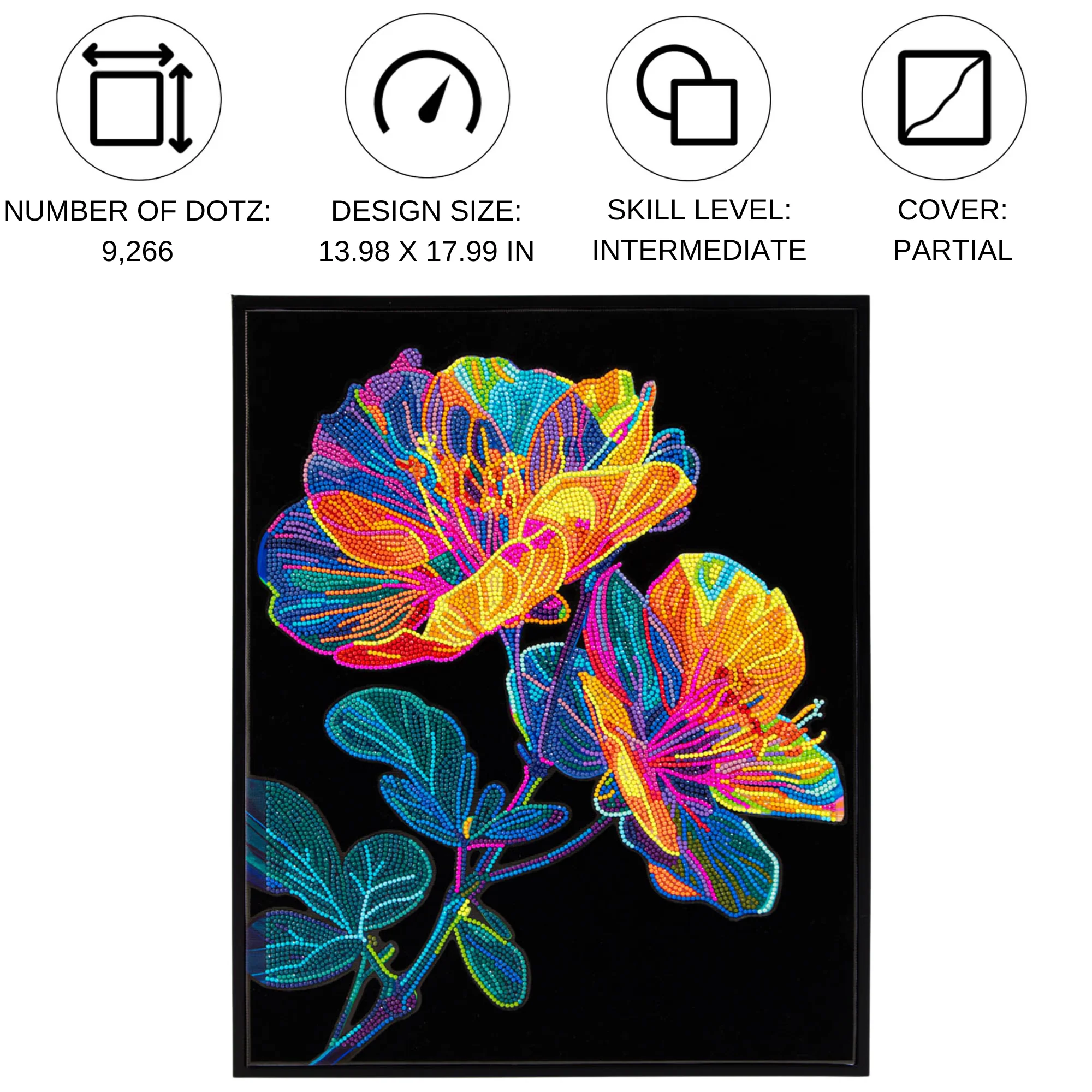 Diamond Dotz Neon Flock Floral - 14.0" x 18.0" - Image 5
