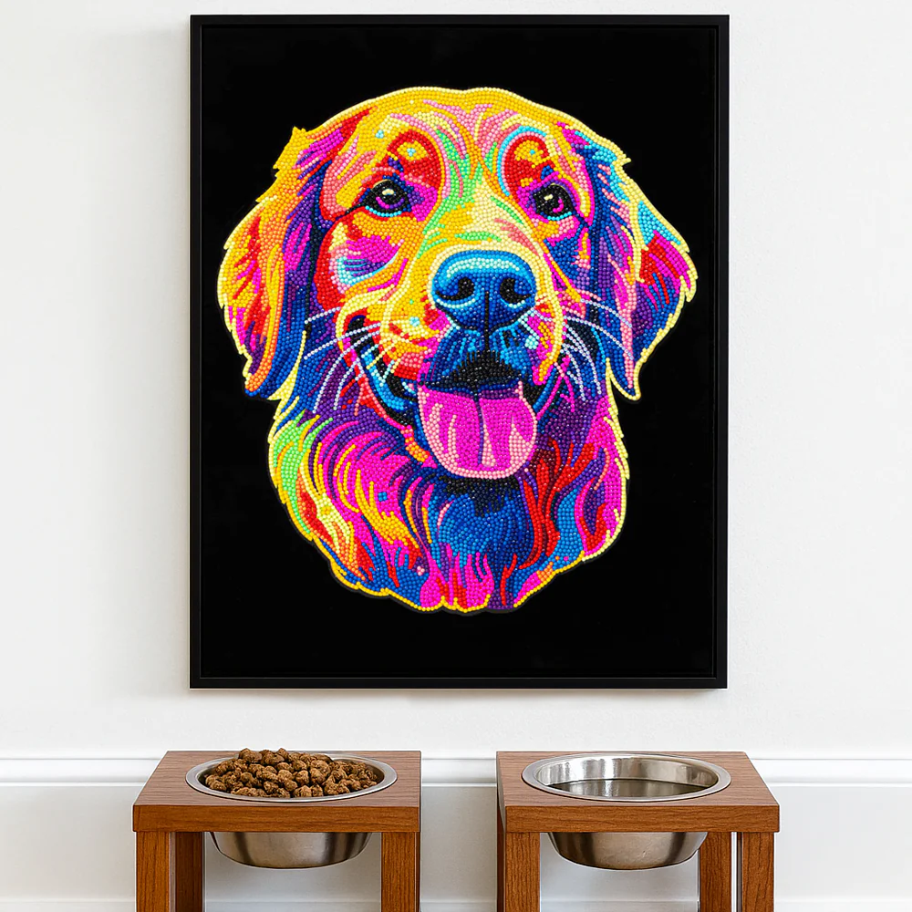 Diamond Dotz Neon Flock Golden Retriever - 14.0" x 18.0" - Image 2