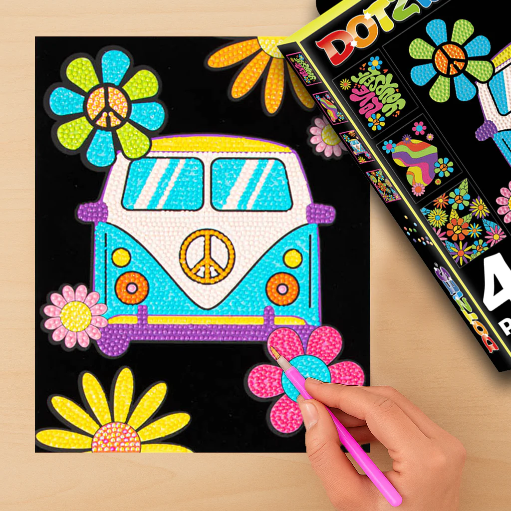 Diamond Dotz Neon Flock Peace & Love - 10.0" x 8.0" - Image 4