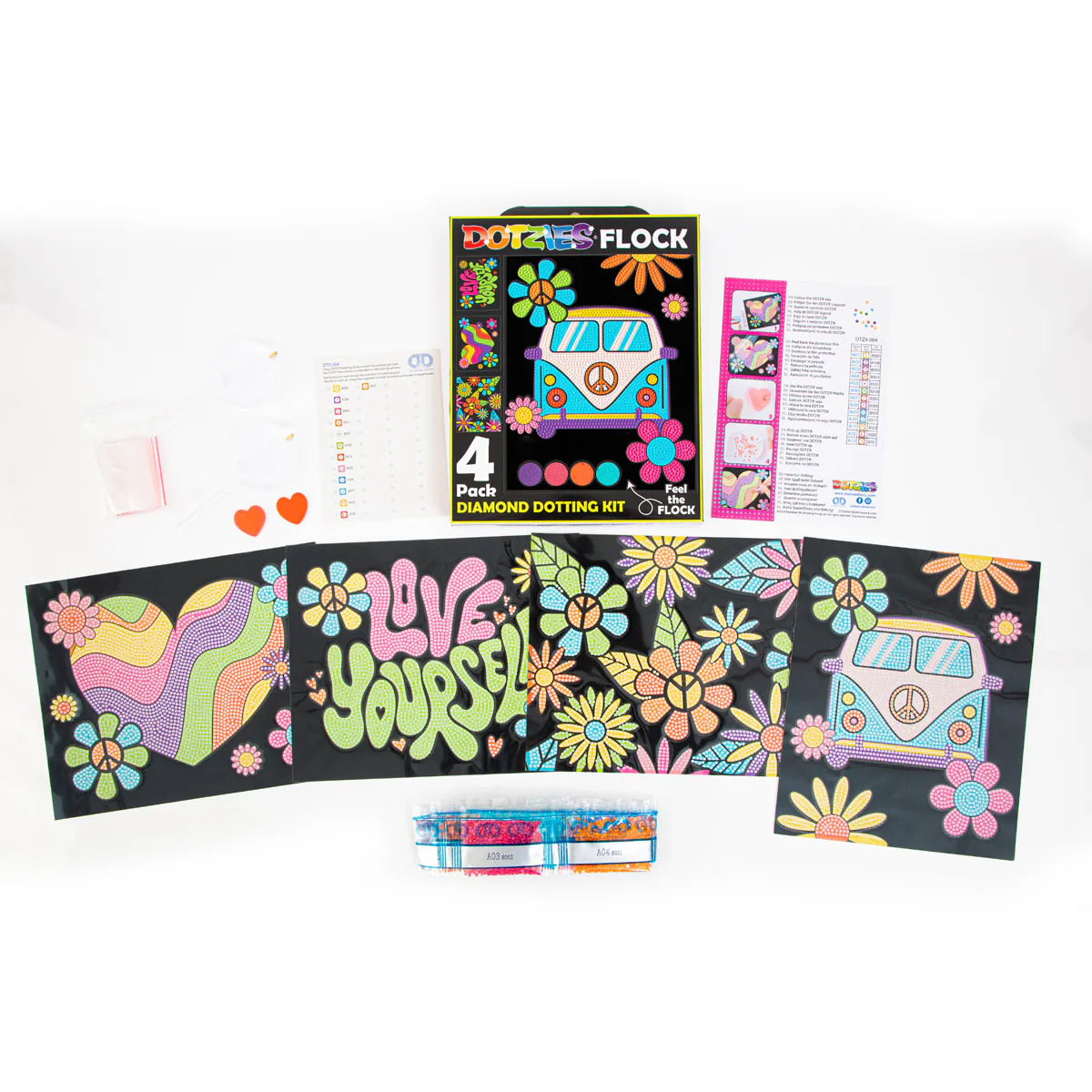 Diamond Dotz Neon Flock Peace & Love - 10.0" x 8.0" - Image 5