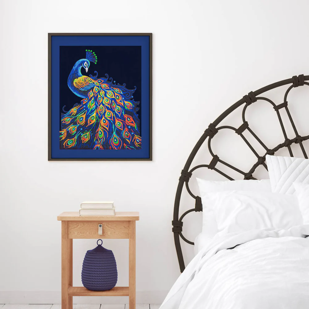 Diamond Dotz Neon Flock Peacock - 14.0" x 18.0" - Image 4