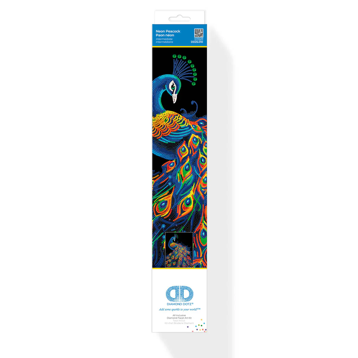 Diamond Dotz Neon Flock Peacock - 14.0" x 18.0" - Image 7