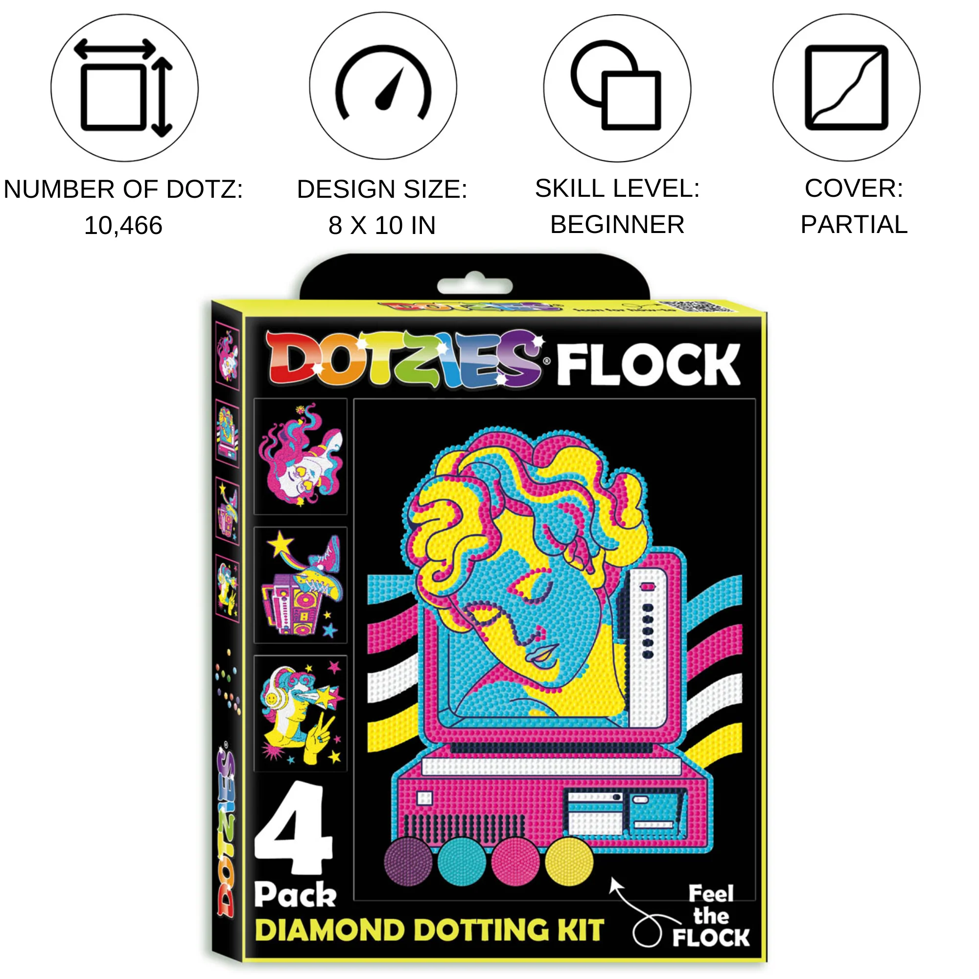Diamond Dotz Neon Flock Retro Classic - 10.0" x 8.0" - Image 3