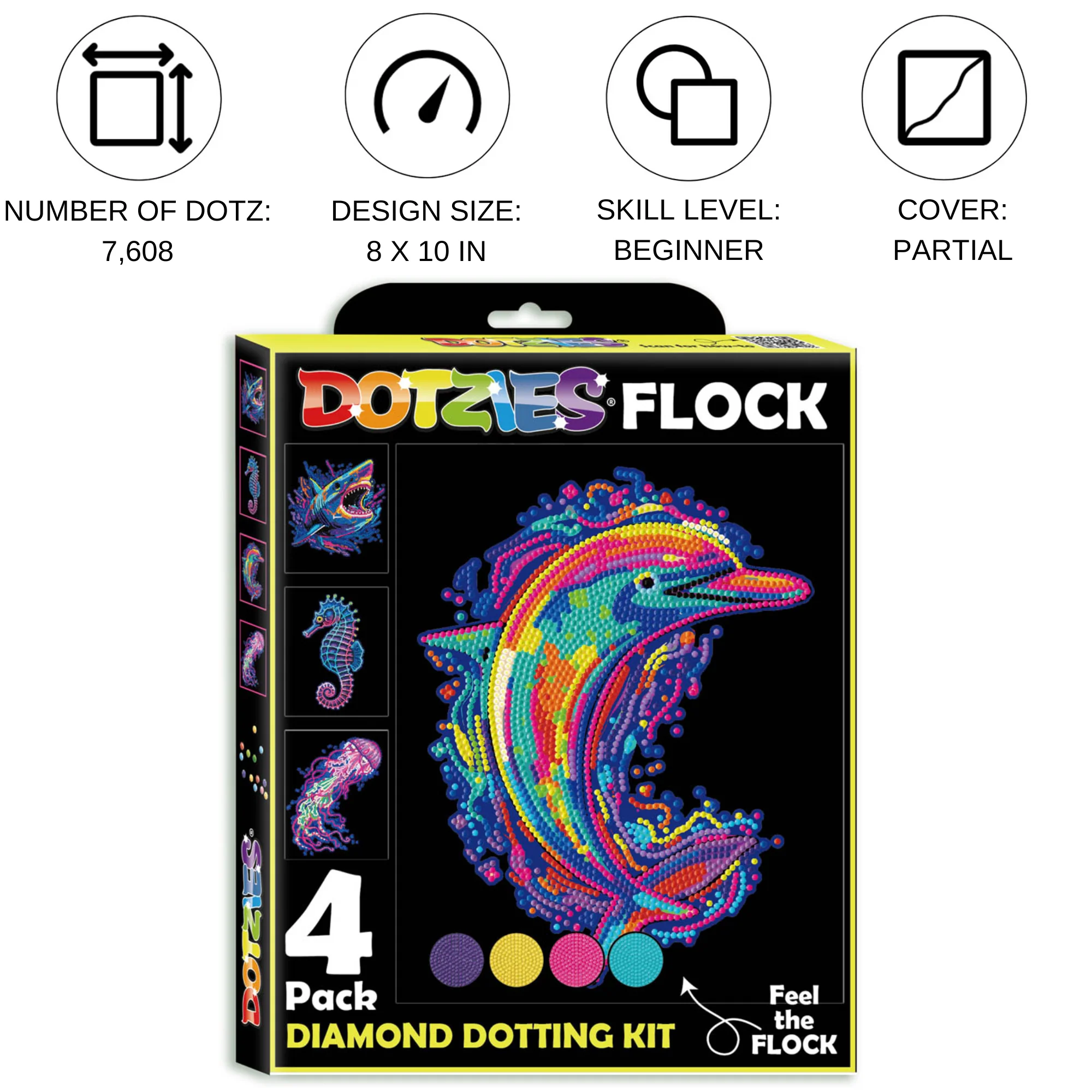 Diamond Dotz Neon Flock Sea Life - 10.0" x 8.0" - Image 3