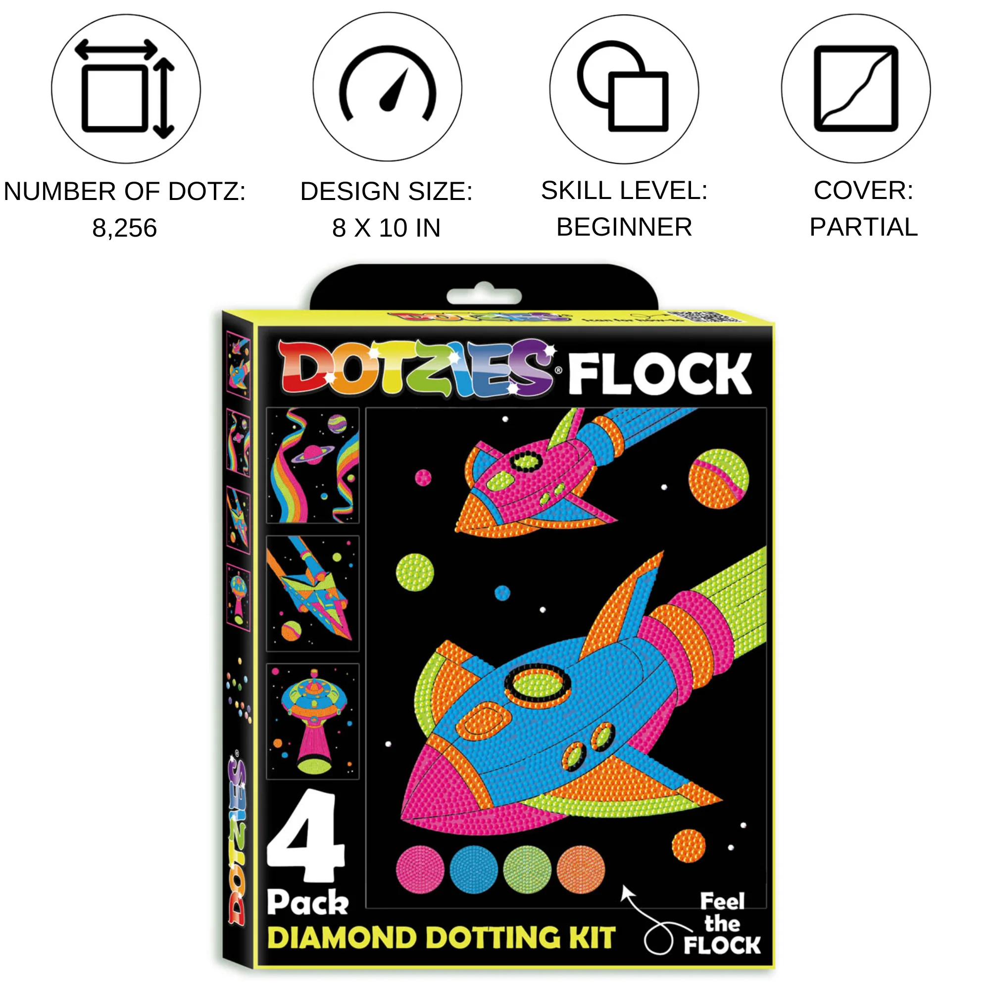 Diamond Dotz Neon Flock Space - 10.0" x 8.0" - Image 3