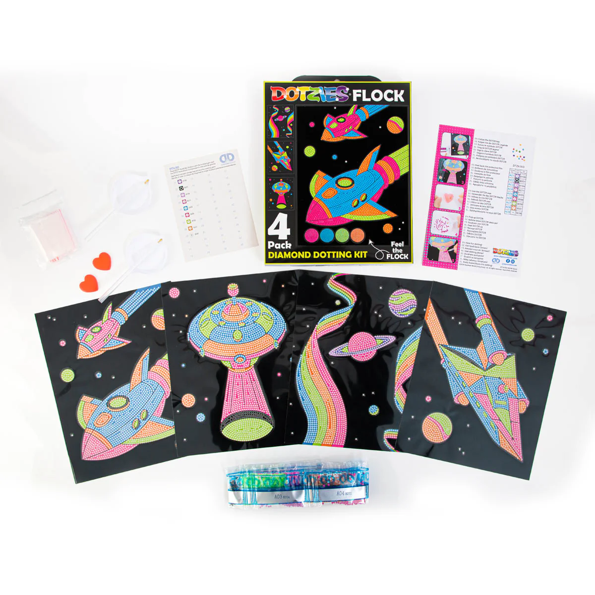 Diamond Dotz Neon Flock Space - 10.0" x 8.0" - Image 5