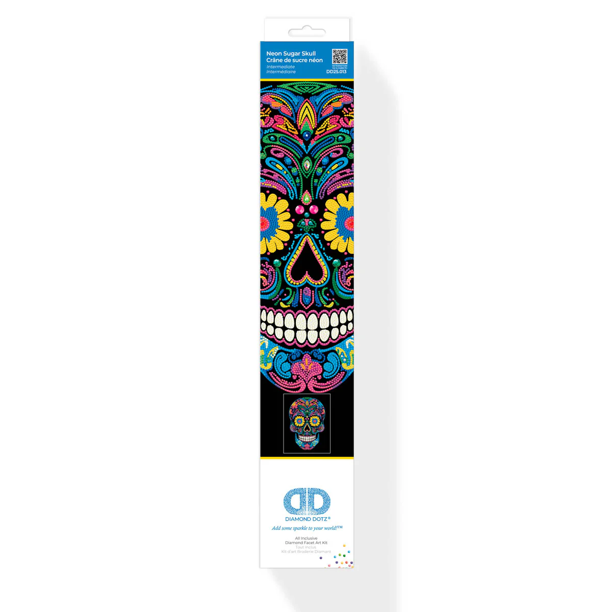 Diamond Dotz Neon Flock Sugar Skull - 14.0" x 18.0" - Image 7