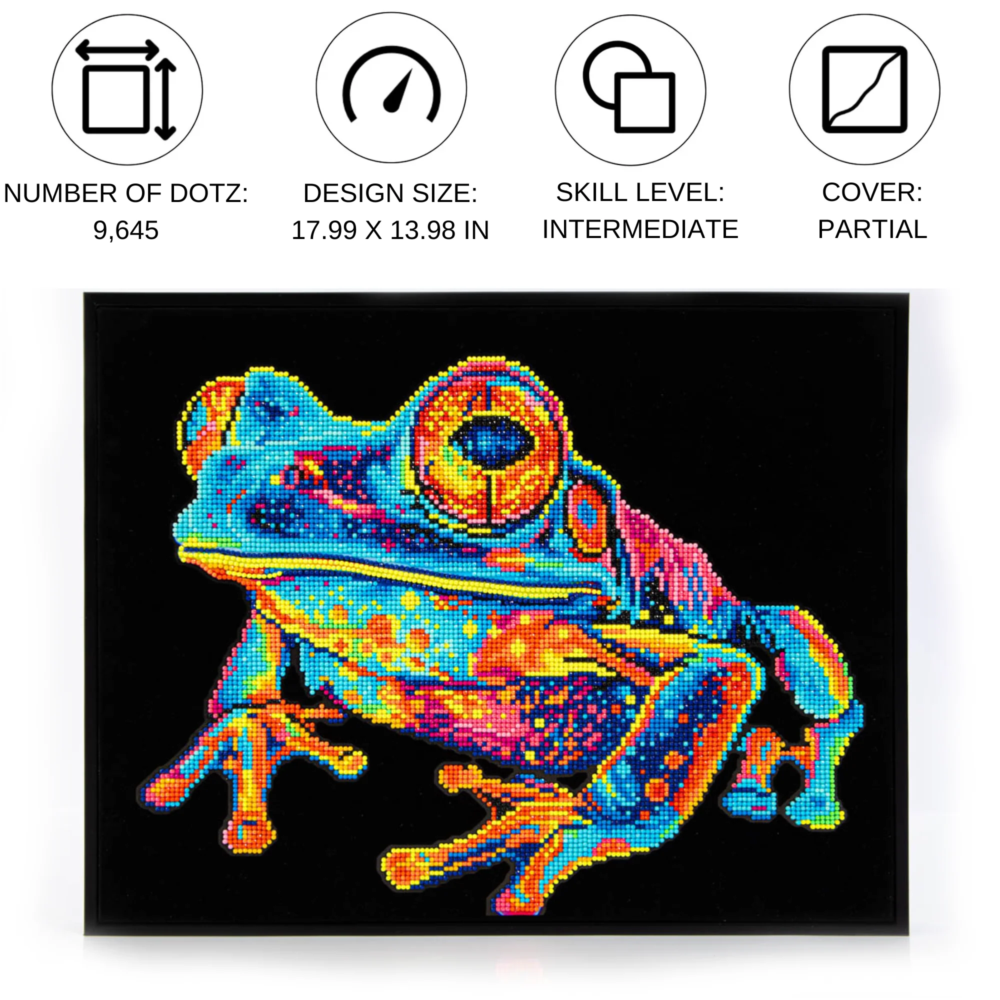 Diamond Dotz Neon Flock Tree Frog - 18.0" x 14.0" - Image 5