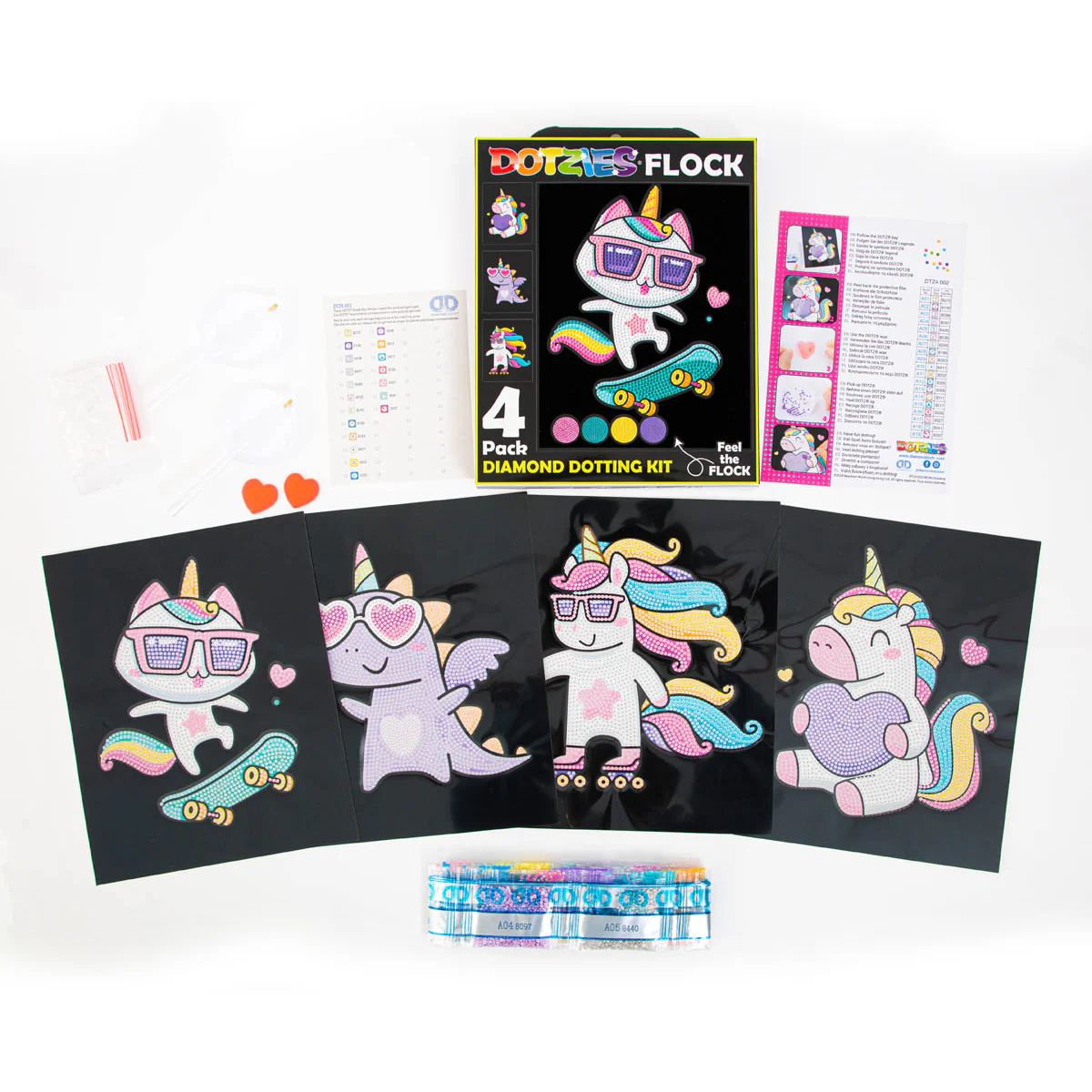Diamond Dotz Neon Flock Unicorns - 10.0" x 8.0" - Image 5
