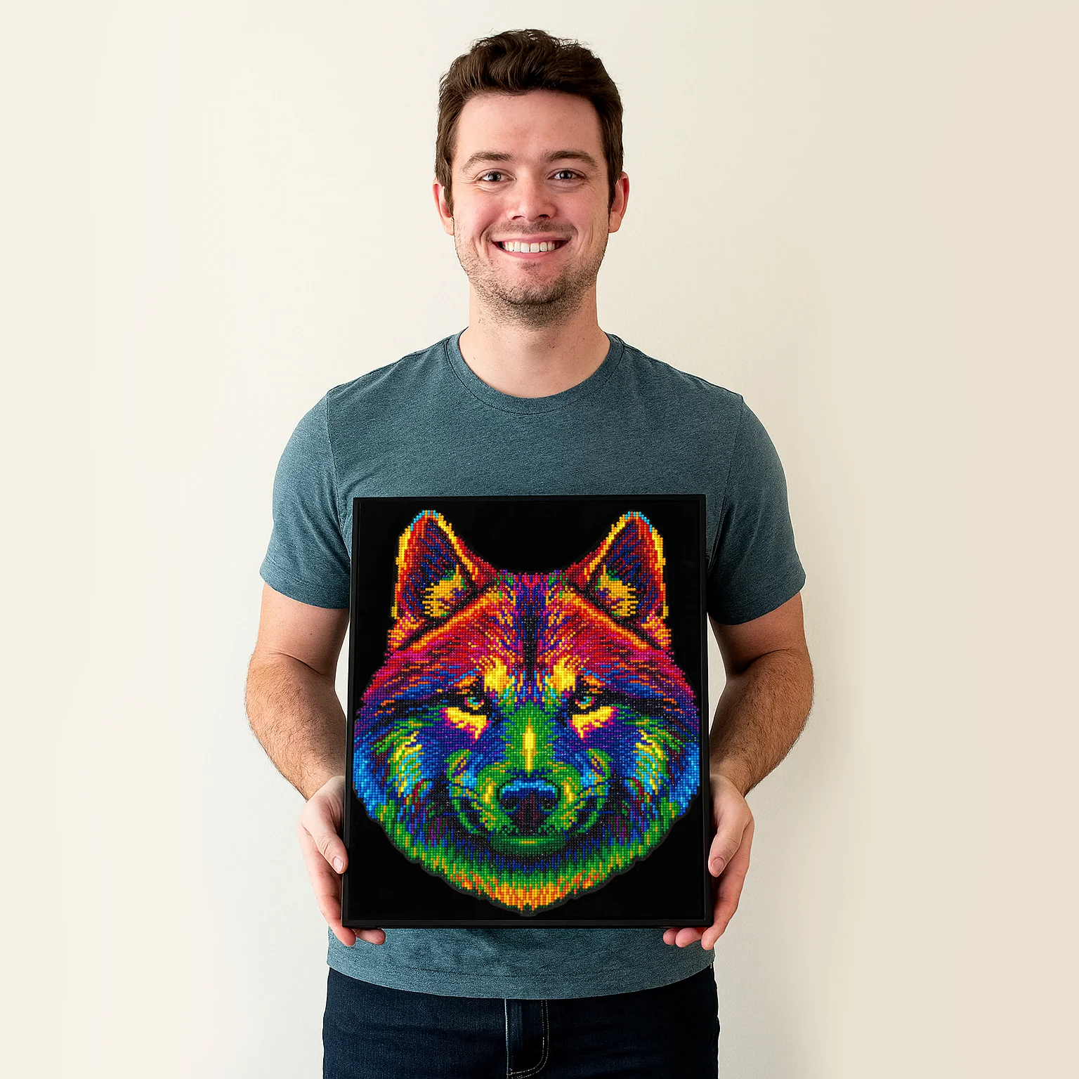 Diamond Dotz Neon Flock Wolf - 14.0" x 18.0" - Image 2