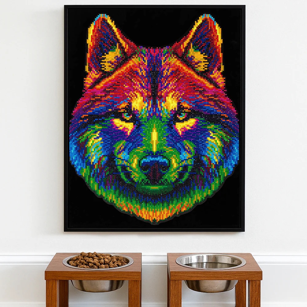 Diamond Dotz Neon Flock Wolf - 14.0" x 18.0" - Image 3