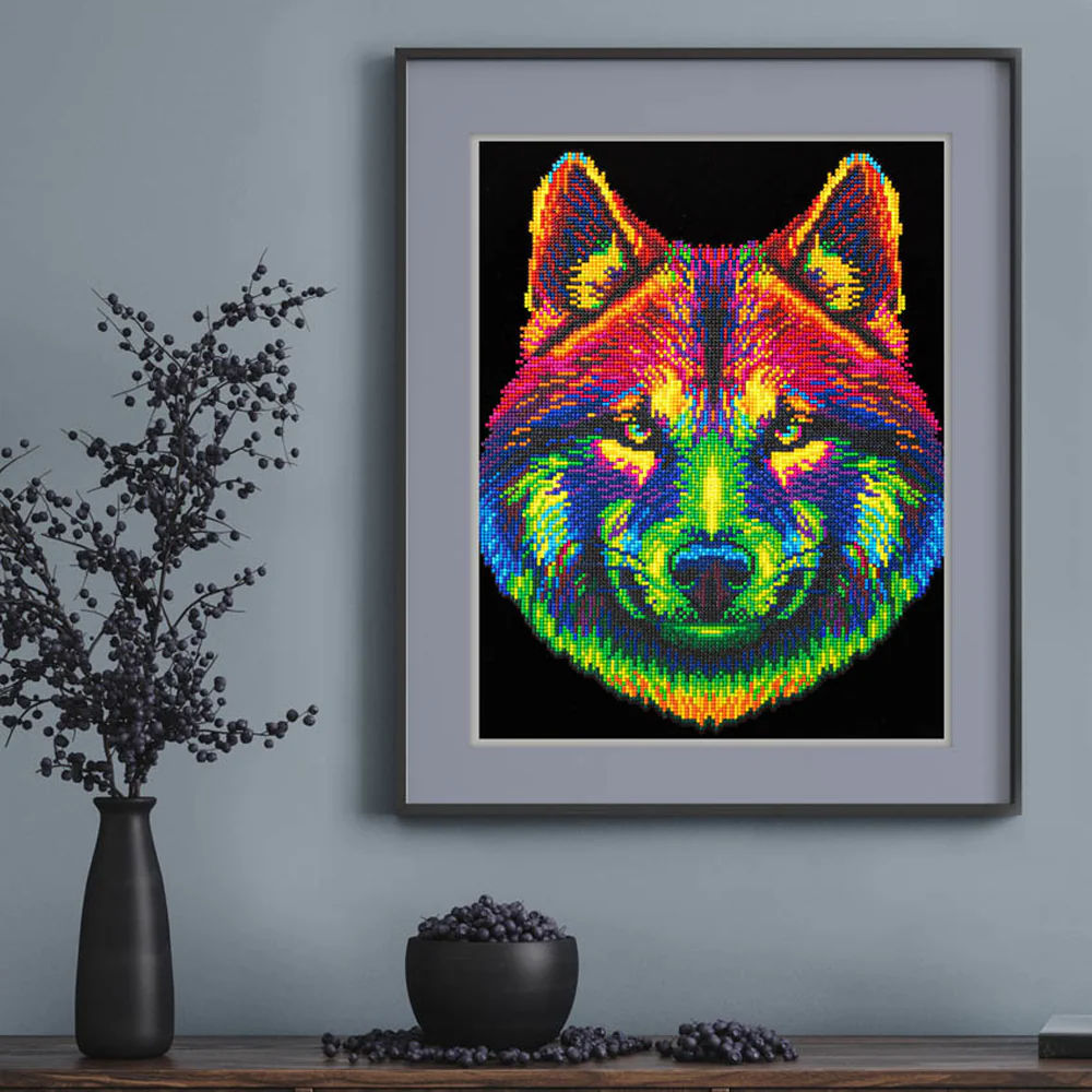 Diamond Dotz Neon Flock Wolf - 14.0" x 18.0" - Image 4
