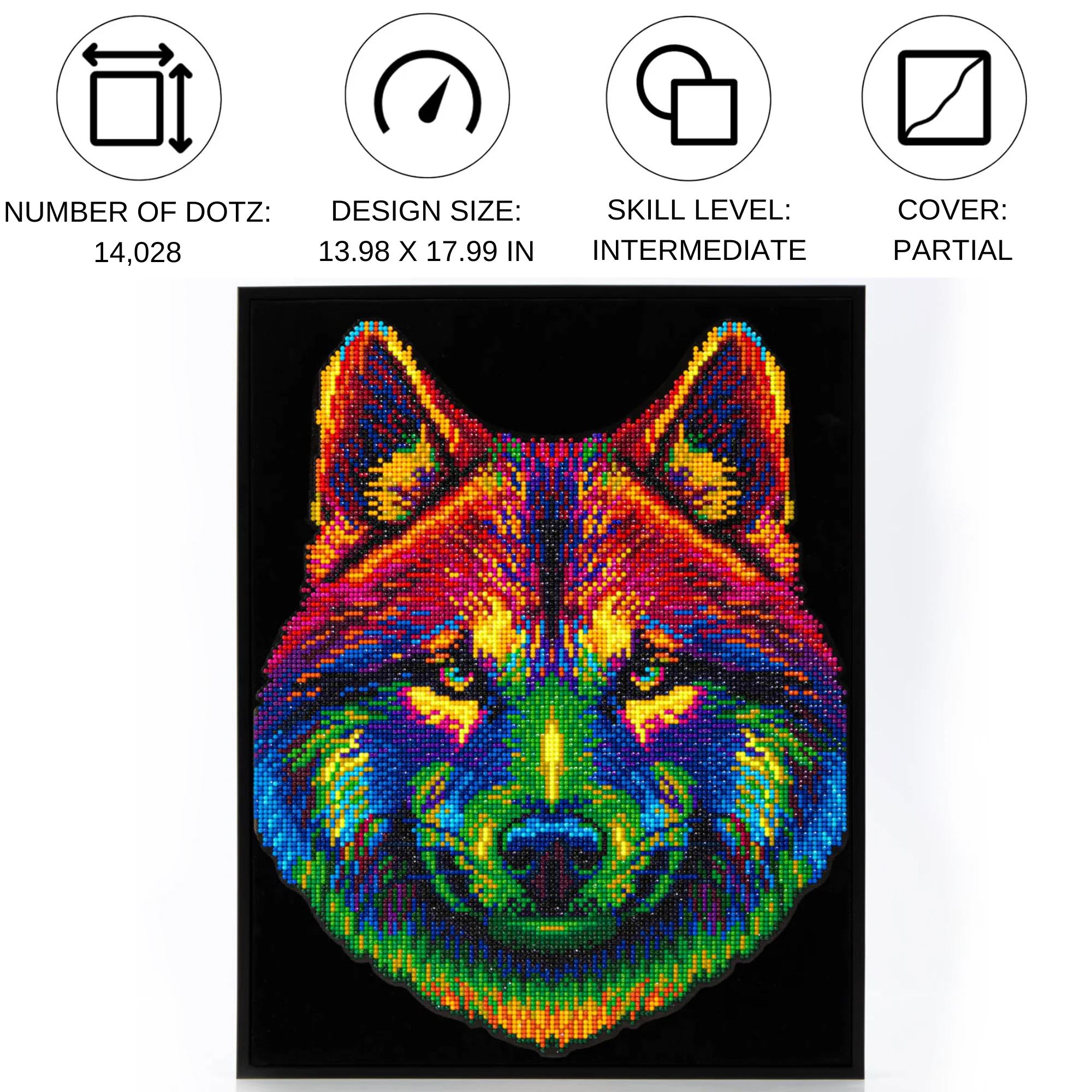 Diamond Dotz Neon Flock Wolf - 14.0" x 18.0" - Image 5