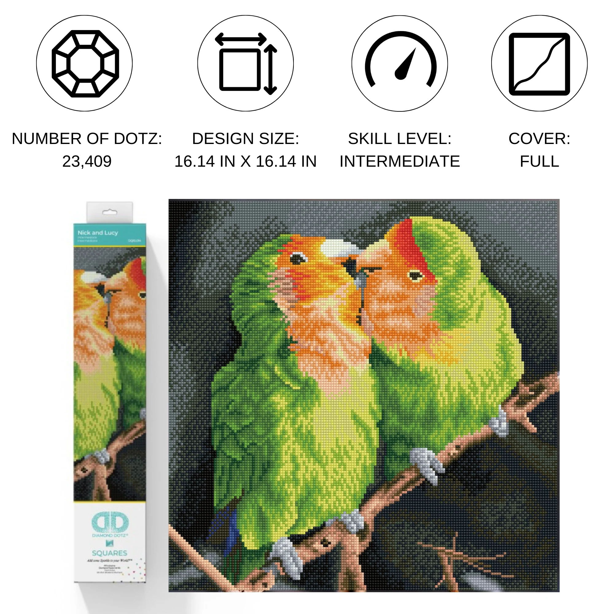 Diamond Dotz Nick and Lucy - 16.1" x 16.1" - Image 2