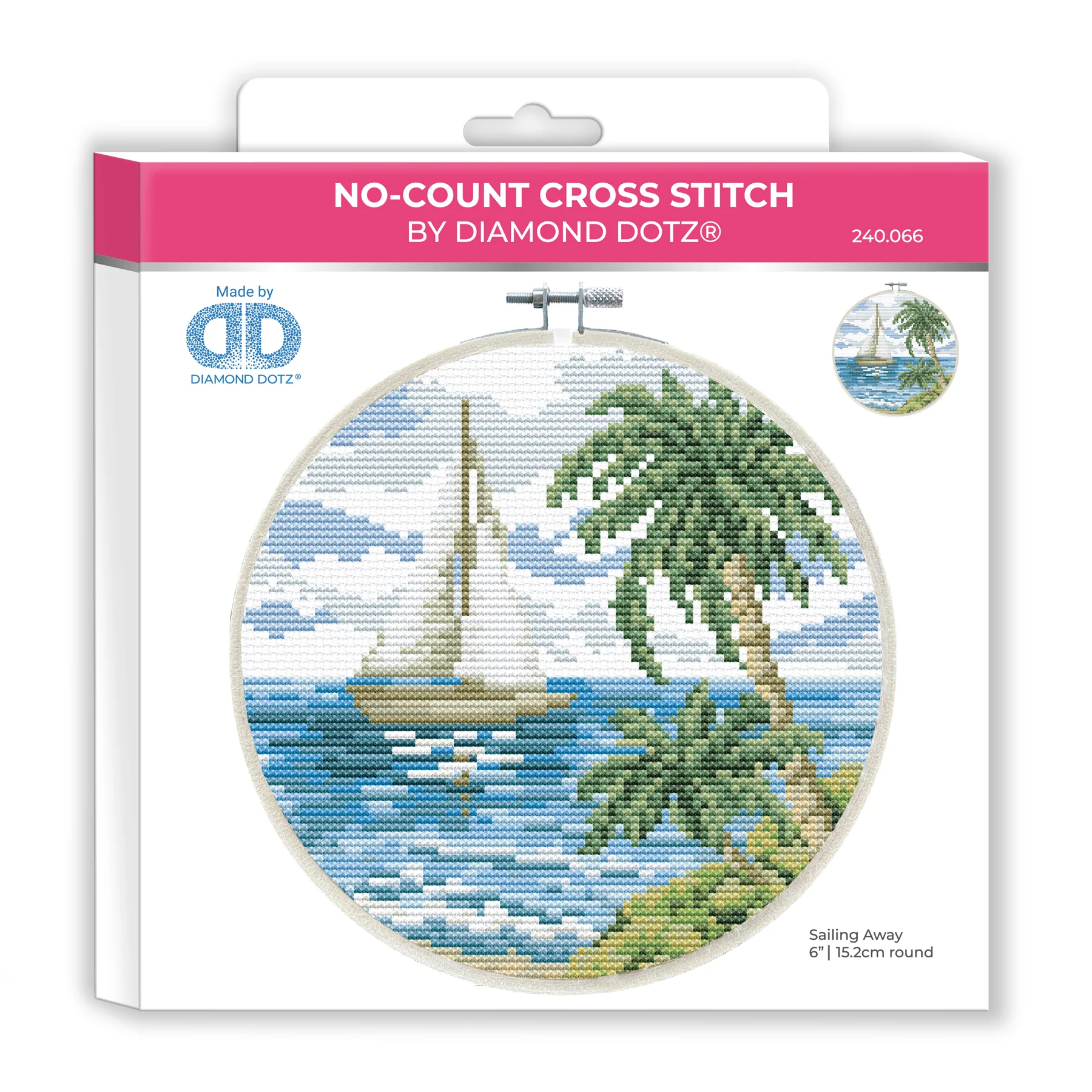 Diamond Dotz No-Count Cross Stitch Sailing Away - 6 in - Image 6